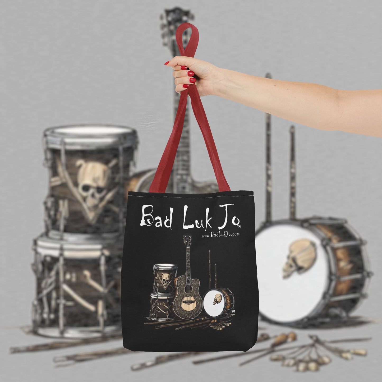 Bad Luk Jo Tote Bag - (Black) Perfect for Musicians and Music Lovers - FREE ECONOMY SHIPPING