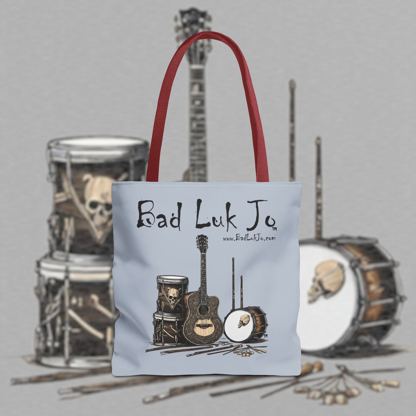 Bad Luk Jo Tote Bag - (Grey) Perfect for Musicians and Music Lovers - FREE ECONOMY SHIPPING