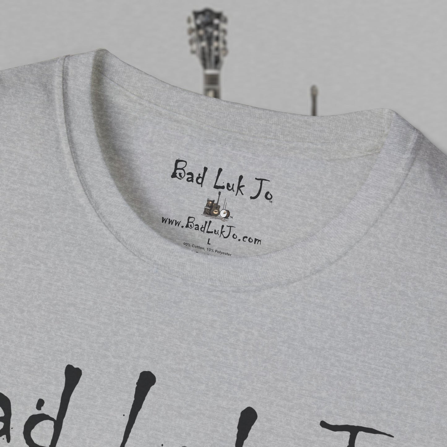 Bad Luk Jo Coffee "Good Luk in Every Cup" T-Shirt - with Website on Back - Unisex Softstyle T-Shirt - FREE ECONOMY SHIPPING
