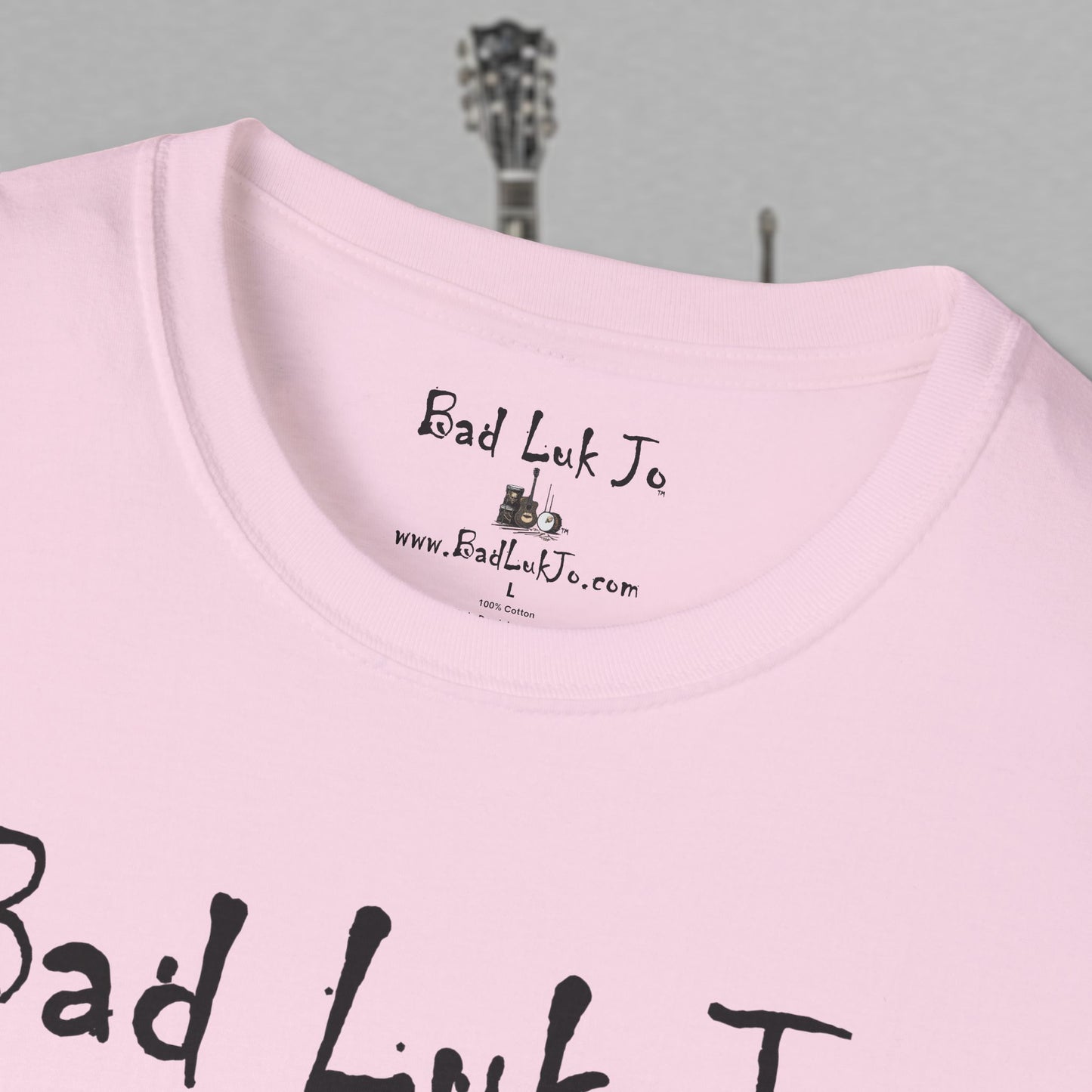 Bad Luk Jo Coffee "There's Good Luk in Every Cup" with Coffee Cup - Unisex Softstyle T-Shirt - FREE ECONOMY SHIPPING