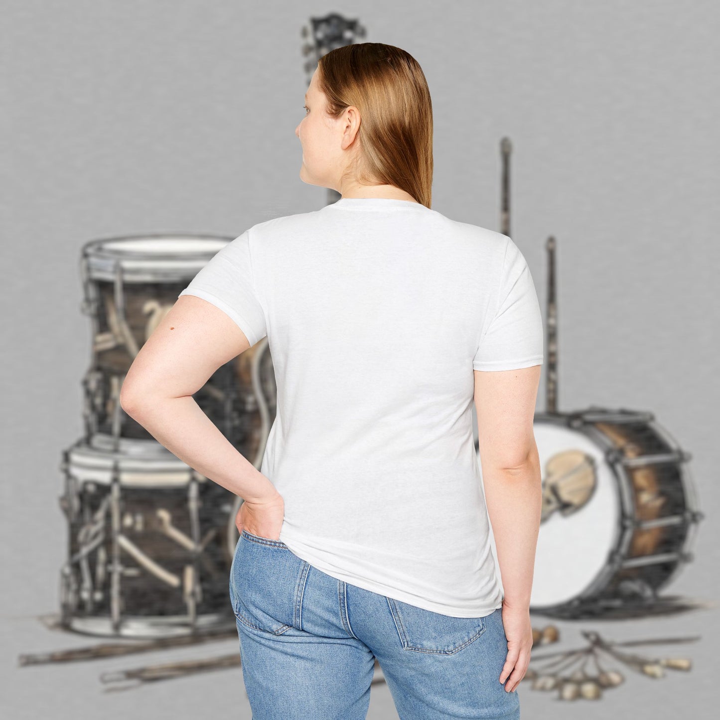Bad Luk Jo "Guitar Man" T-Shirt - No Printing on Back - Unisex Softstyle T-Shirt - Perfect for Musicians and Music Lovers - FREE ECONOMY SHIPPING