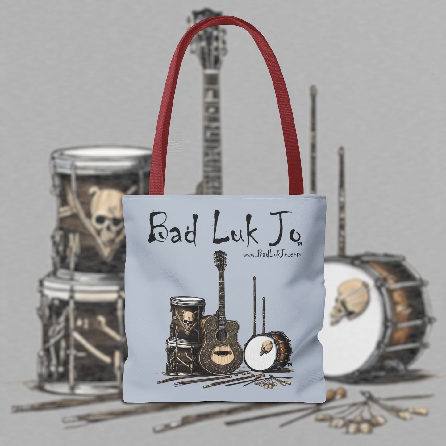 Bad Luk Jo Tote Bag - (Grey) Perfect for Musicians and Music Lovers - FREE ECONOMY SHIPPING