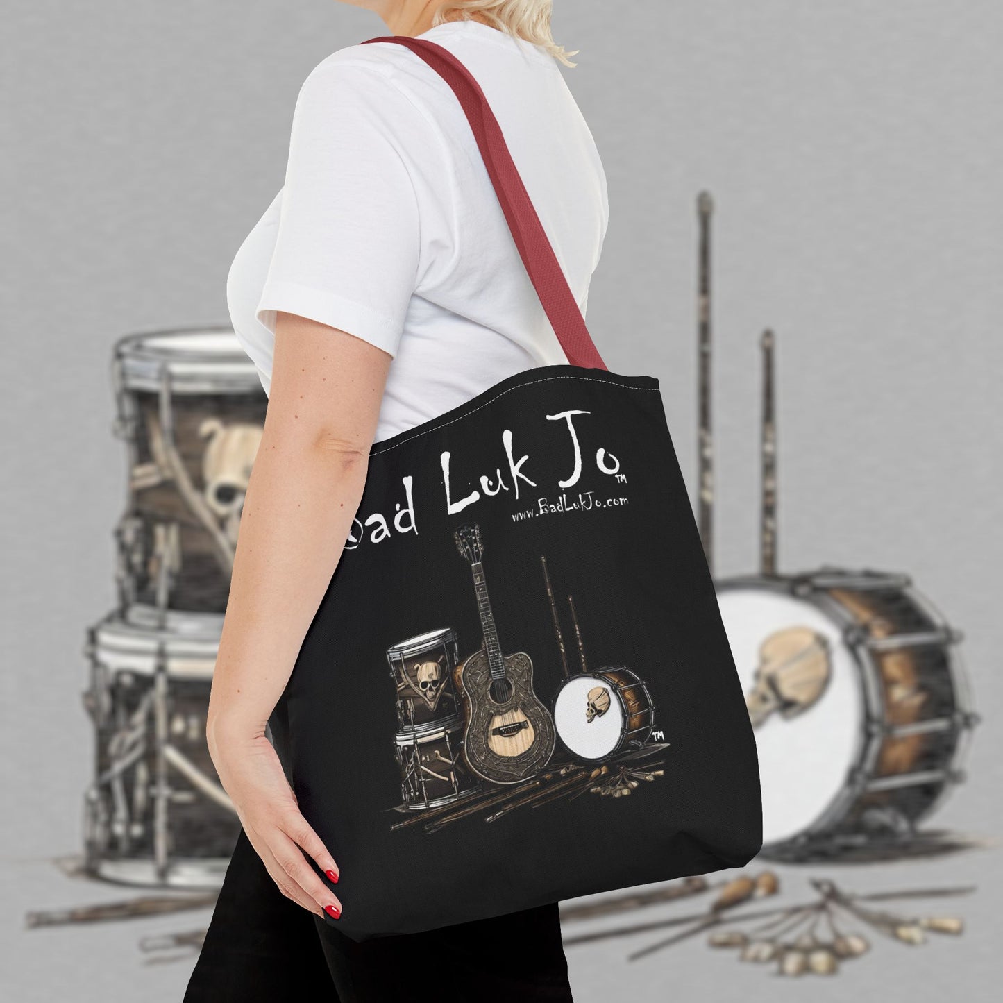 Bad Luk Jo Tote Bag - (Black) Perfect for Musicians and Music Lovers - FREE ECONOMY SHIPPING