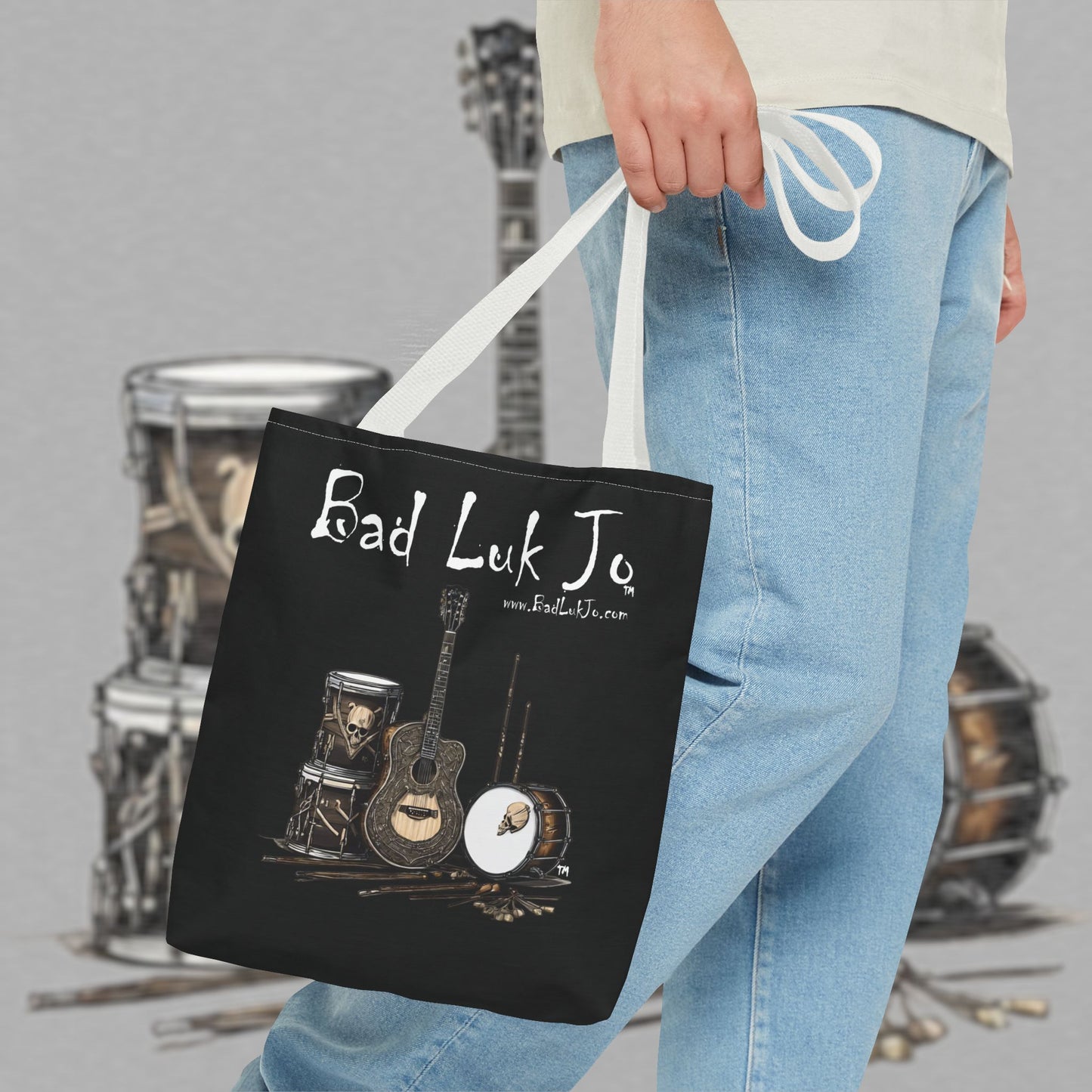 Bad Luk Jo Tote Bag - (Black) Perfect for Musicians and Music Lovers - FREE ECONOMY SHIPPING