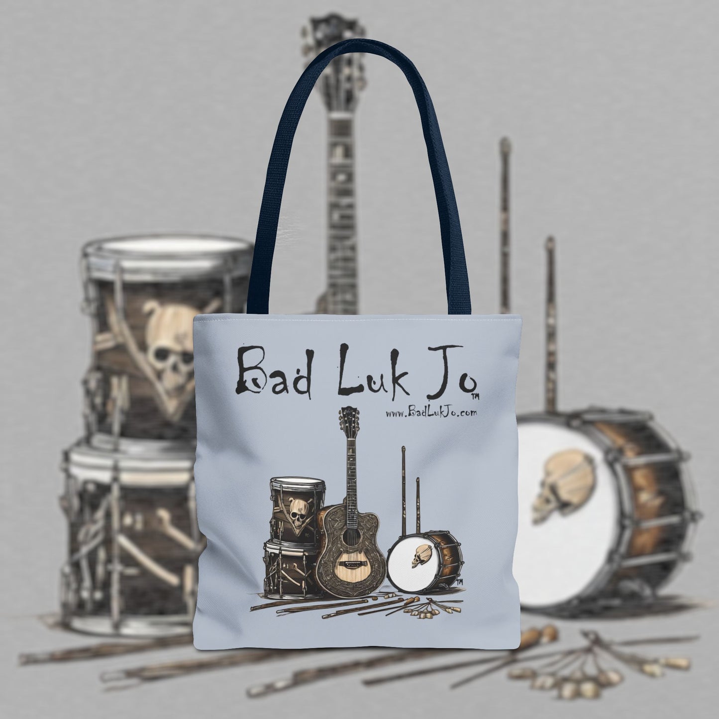 Bad Luk Jo Tote Bag - (Grey) Perfect for Musicians and Music Lovers - FREE ECONOMY SHIPPING