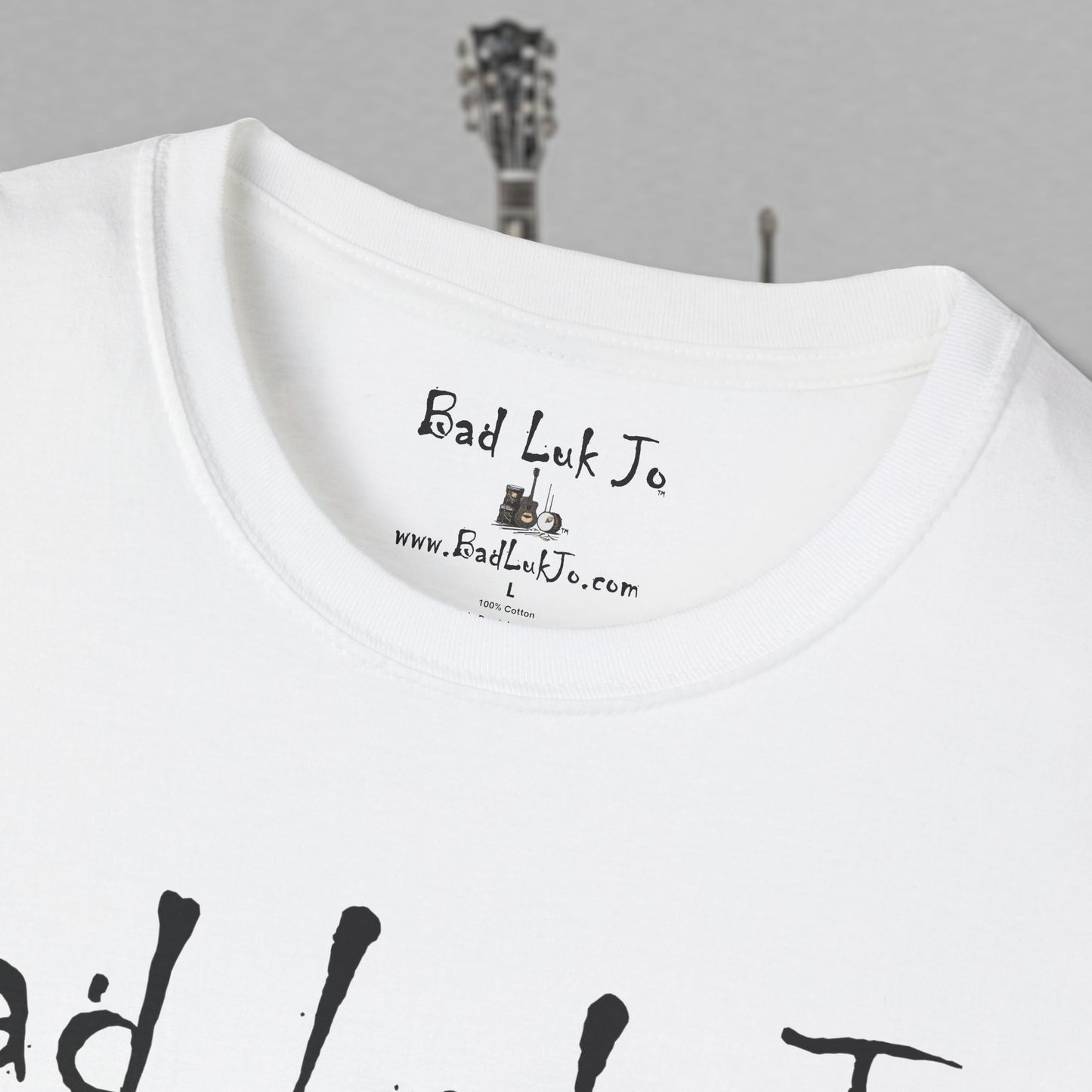 Bad Luk Jo Coffee "Good Luk in Every Cup" T-Shirt - with Website on Back - Unisex Softstyle T-Shirt - FREE ECONOMY SHIPPING
