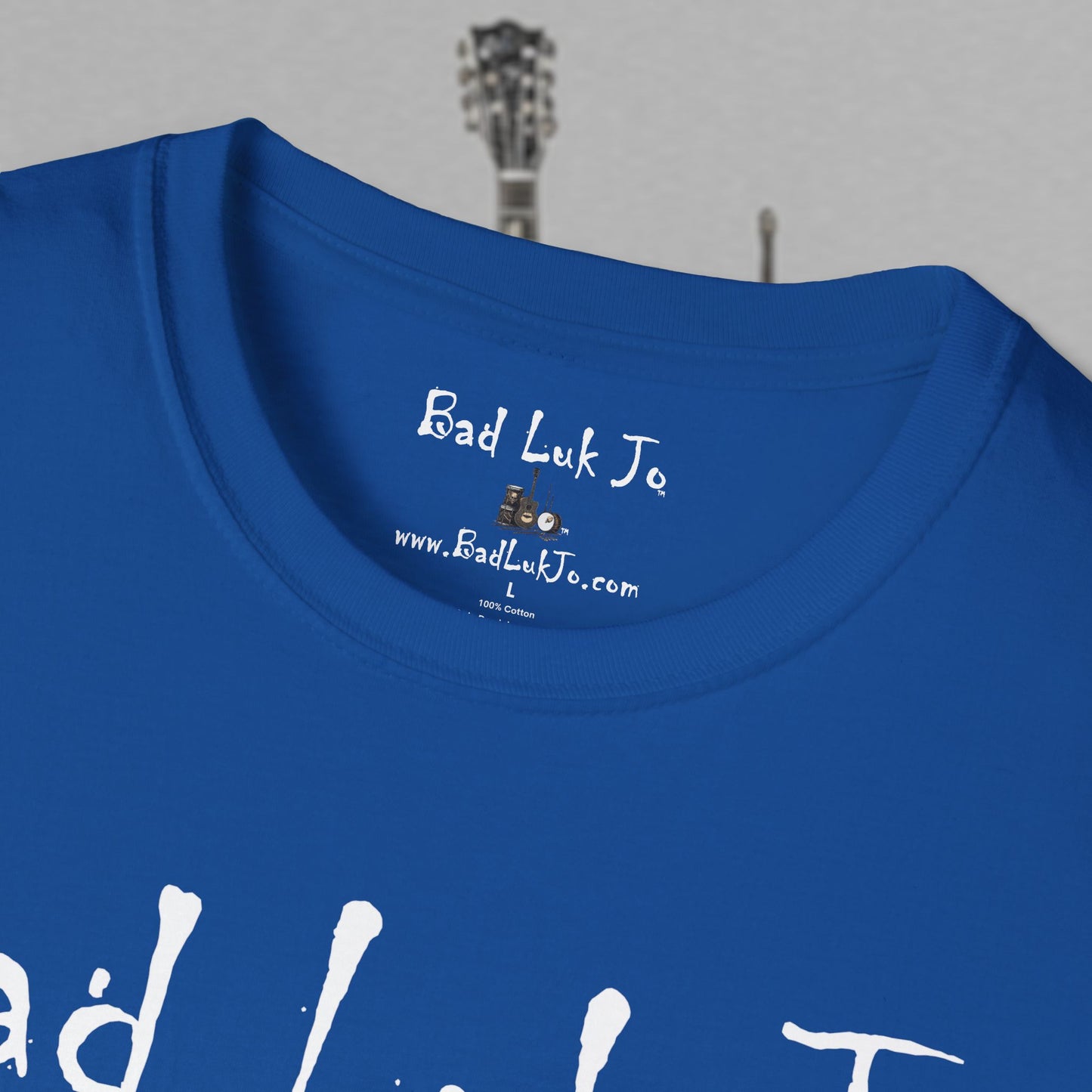 Bad Luk Jo Coffee "Good Luk in Every Cup" T-Shirt - with Website on Back - Unisex Softstyle T-Shirt - FREE ECONOMY SHIPPING