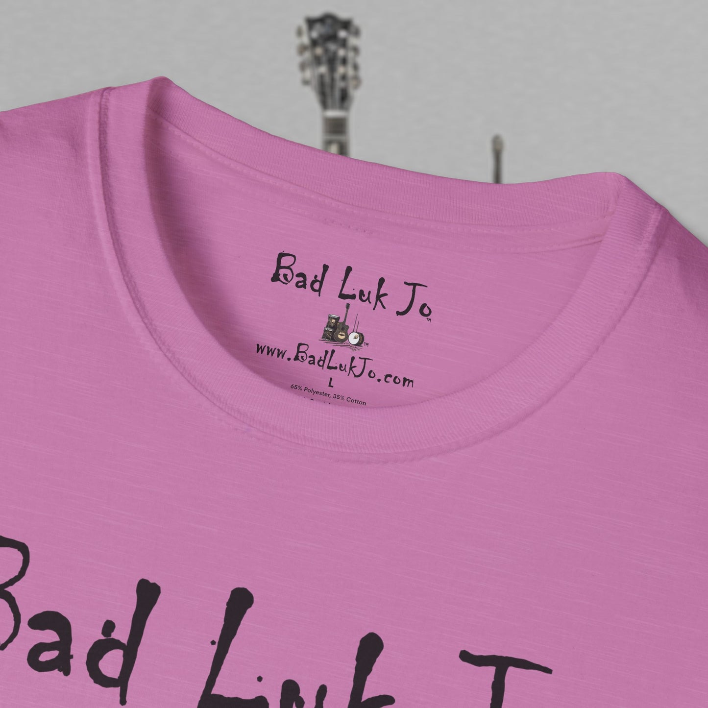 Bad Luk Jo Coffee "There's Good Luk in Every Cup" with Coffee Cup - Unisex Softstyle T-Shirt - FREE ECONOMY SHIPPING