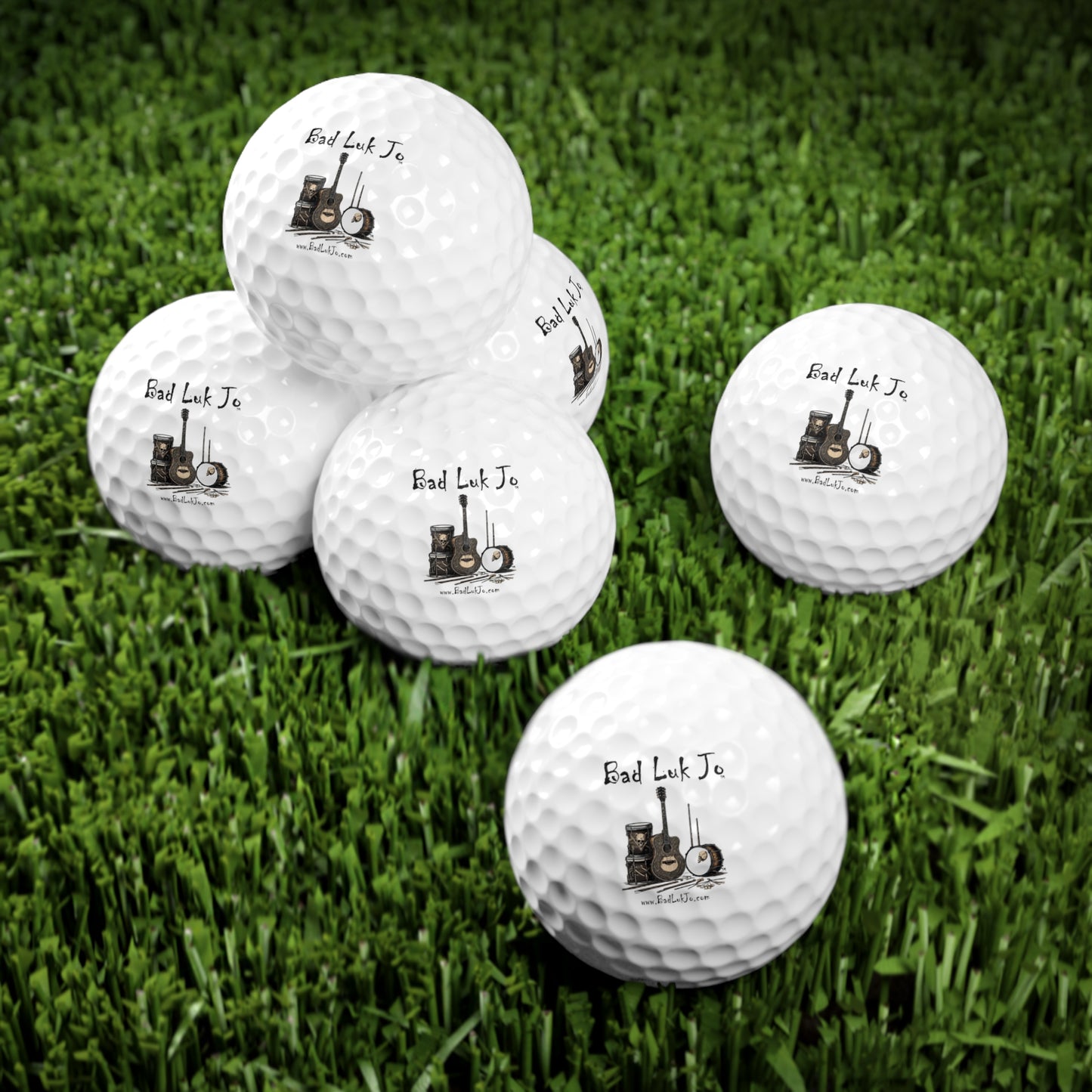 Bad Luk Jo Custom Golf Balls Set - 6-Pack - Add Some Luk to Your Golf Game! - FREE STANDARD SHIPPING
