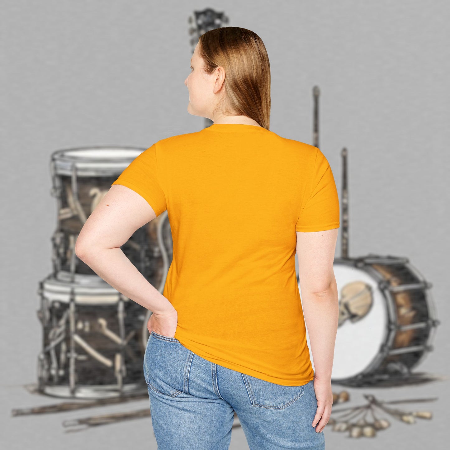 Bad Luk Jo "Guitar Man" T-Shirt - No Printing on Back - Unisex Softstyle T-Shirt - Perfect for Musicians and Music Lovers - FREE ECONOMY SHIPPING