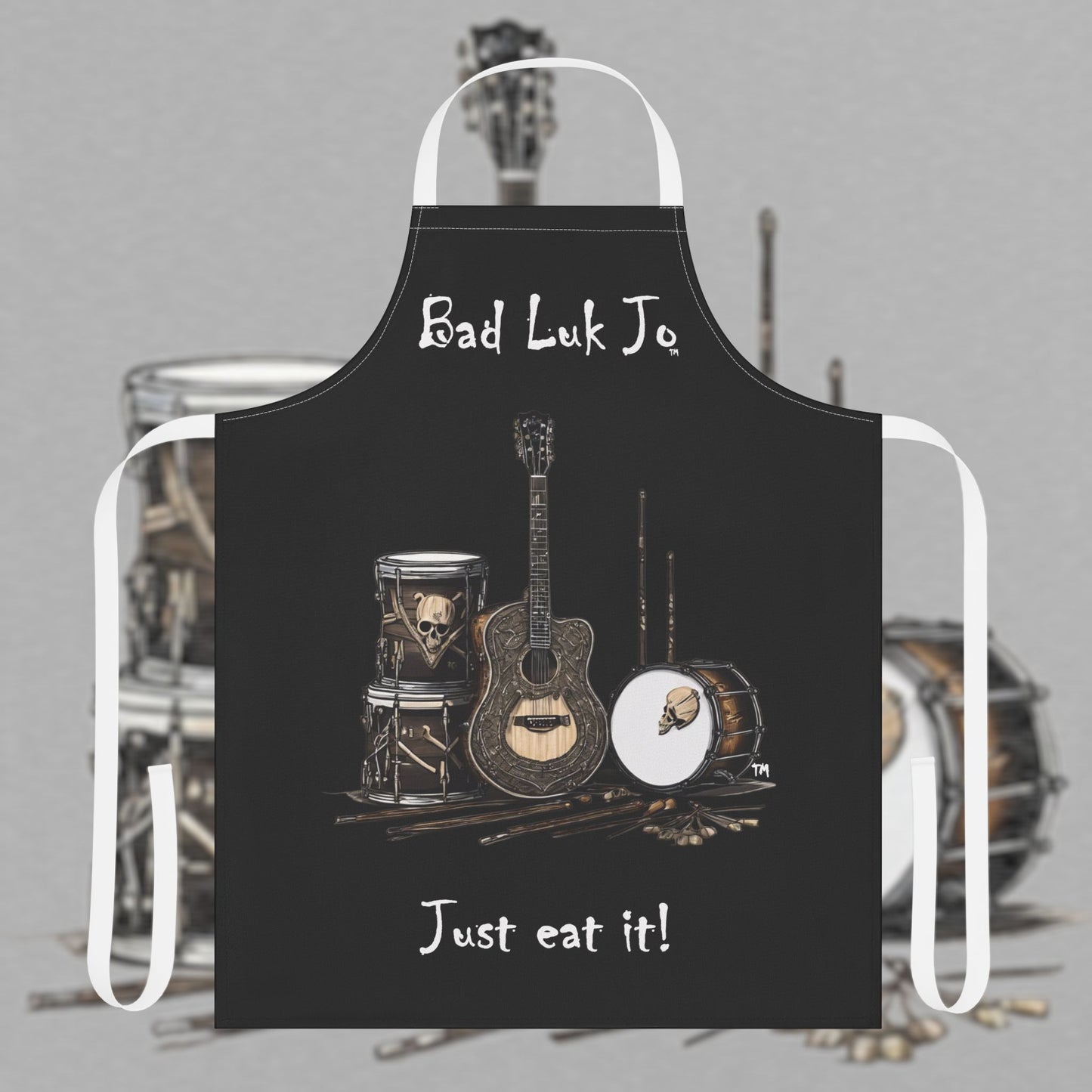 Bad Luk Jo Stylish BBQ / Cooking Apron - "Just eat it!" - Perfect for the Kitchen or Grill! - FREE STANDARD SHIPPING