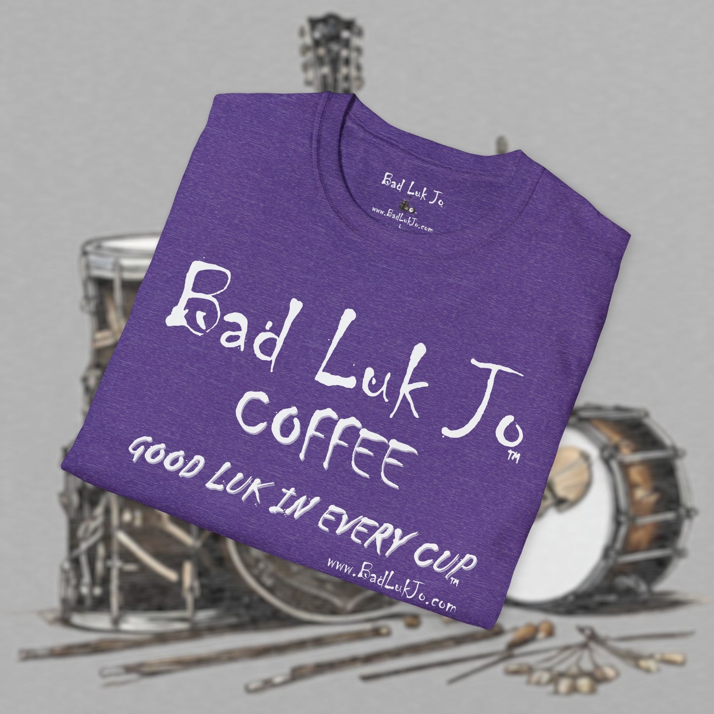 Bad Luk Jo Coffee "Good Luk in Every Cup" Unisex Softstyle T-Shirt - FREE ECONOMY SHIPPING