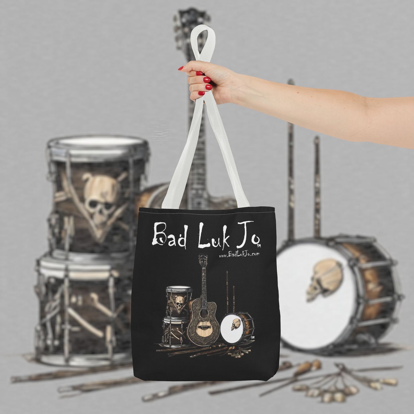 Bad Luk Jo Tote Bag - (Black) Perfect for Musicians and Music Lovers - FREE ECONOMY SHIPPING