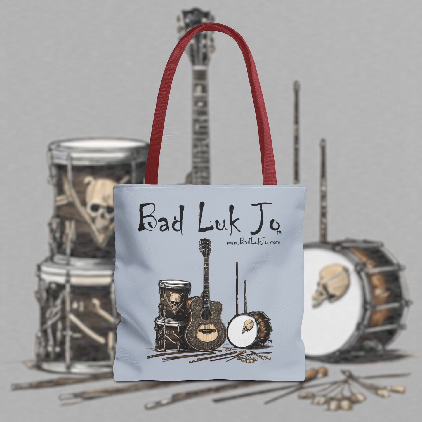 Bad Luk Jo Tote Bag - (Grey) Perfect for Musicians and Music Lovers - FREE ECONOMY SHIPPING