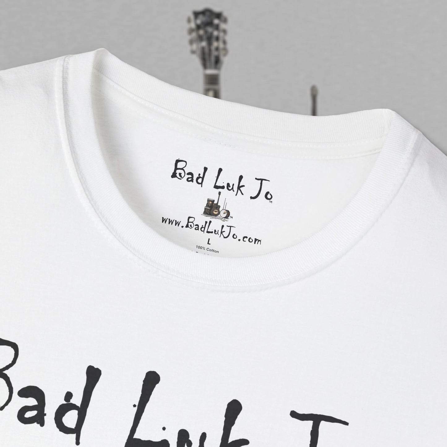 Bad Luk Jo Coffee "There's Good Luk in Every Cup" with Coffee Cup - Unisex Softstyle T-Shirt - FREE ECONOMY SHIPPING