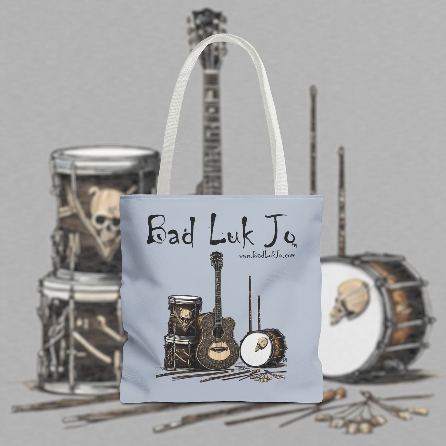 Bad Luk Jo Tote Bag - (Grey) Perfect for Musicians and Music Lovers - FREE ECONOMY SHIPPING