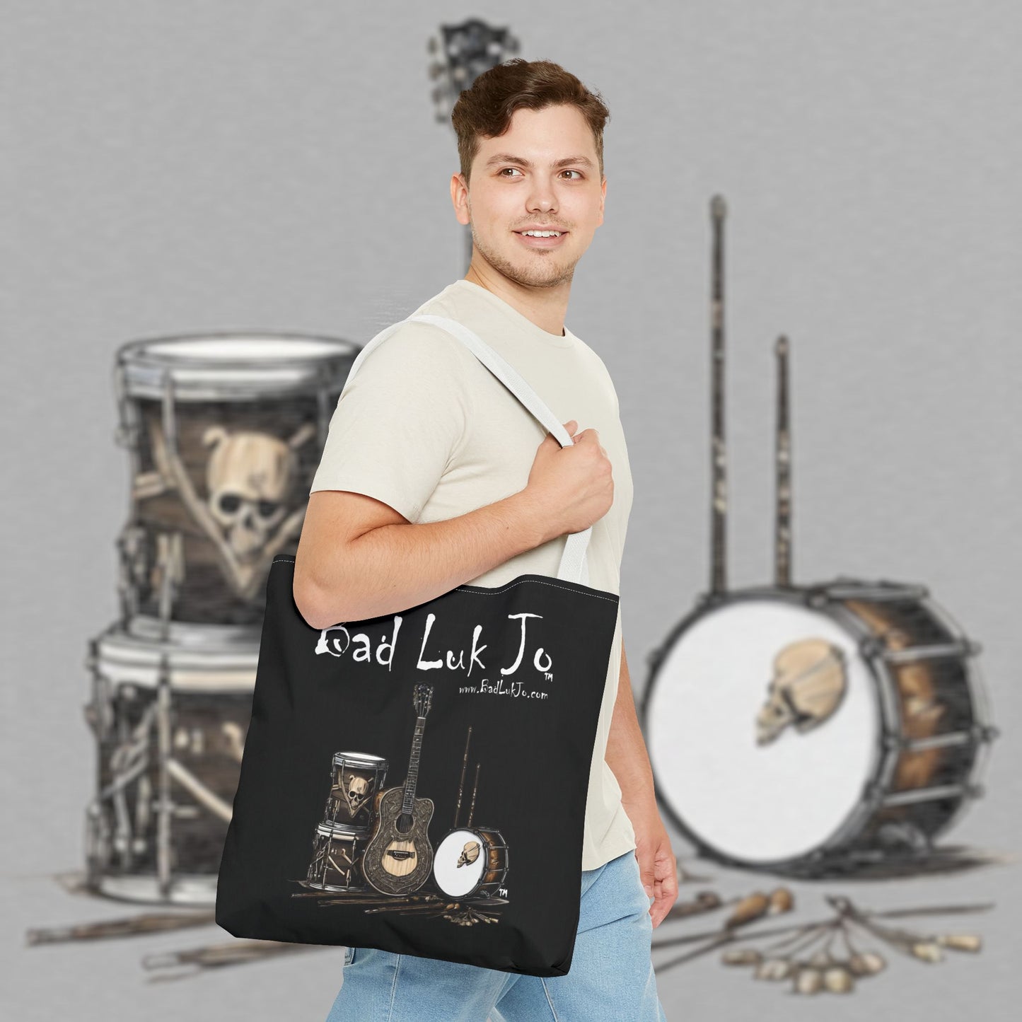 Bad Luk Jo Tote Bag - (Black) Perfect for Musicians and Music Lovers - FREE ECONOMY SHIPPING