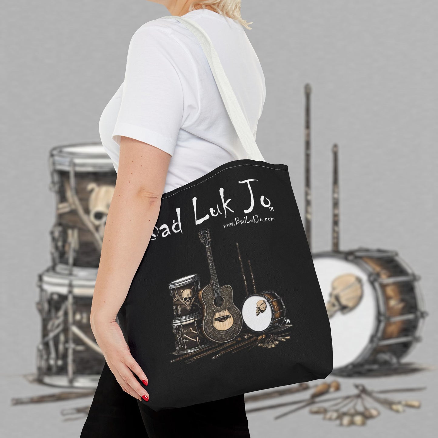 Bad Luk Jo Tote Bag - (Black) Perfect for Musicians and Music Lovers - FREE ECONOMY SHIPPING