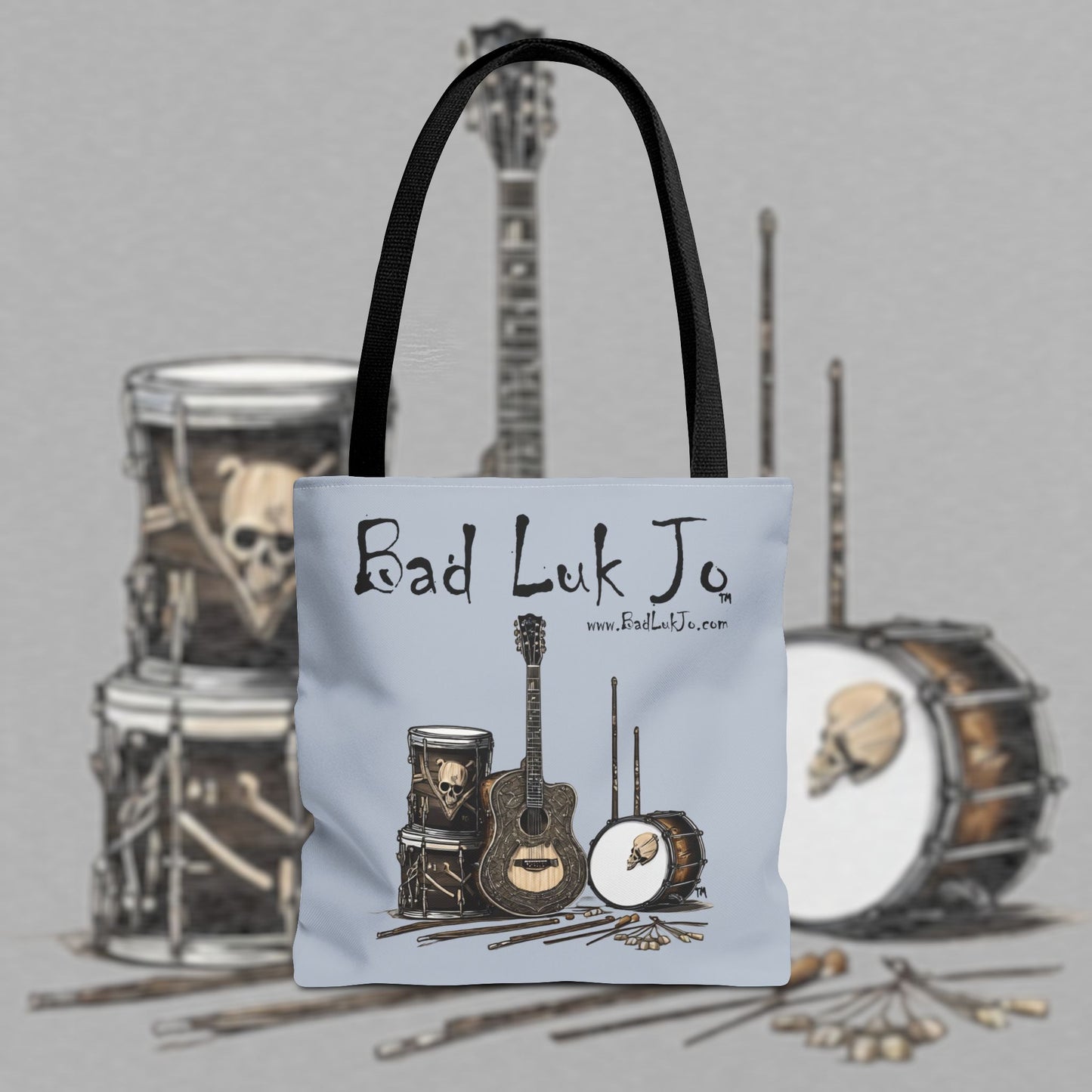 Bad Luk Jo Tote Bag - (Grey) Perfect for Musicians and Music Lovers - FREE ECONOMY SHIPPING