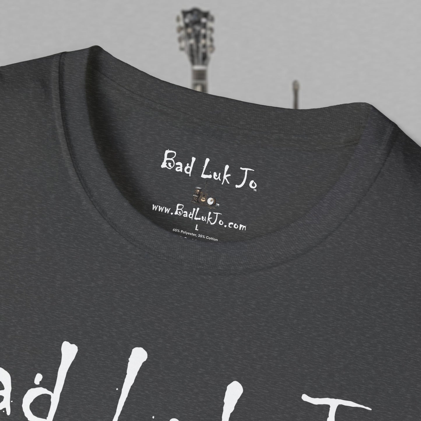 Bad Luk Jo Coffee "Good Luk in Every Cup" T-Shirt - with Website on Back - Unisex Softstyle T-Shirt - FREE ECONOMY SHIPPING