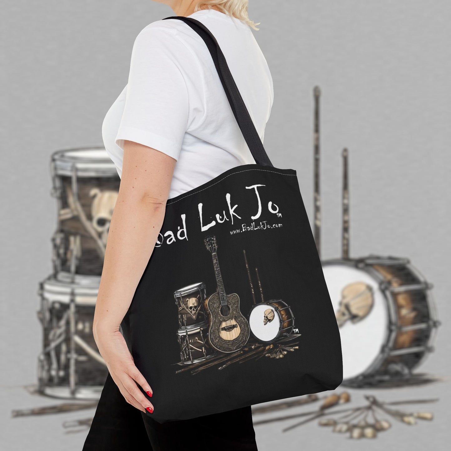 Bad Luk Jo Tote Bag - (Black) Perfect for Musicians and Music Lovers - FREE ECONOMY SHIPPING