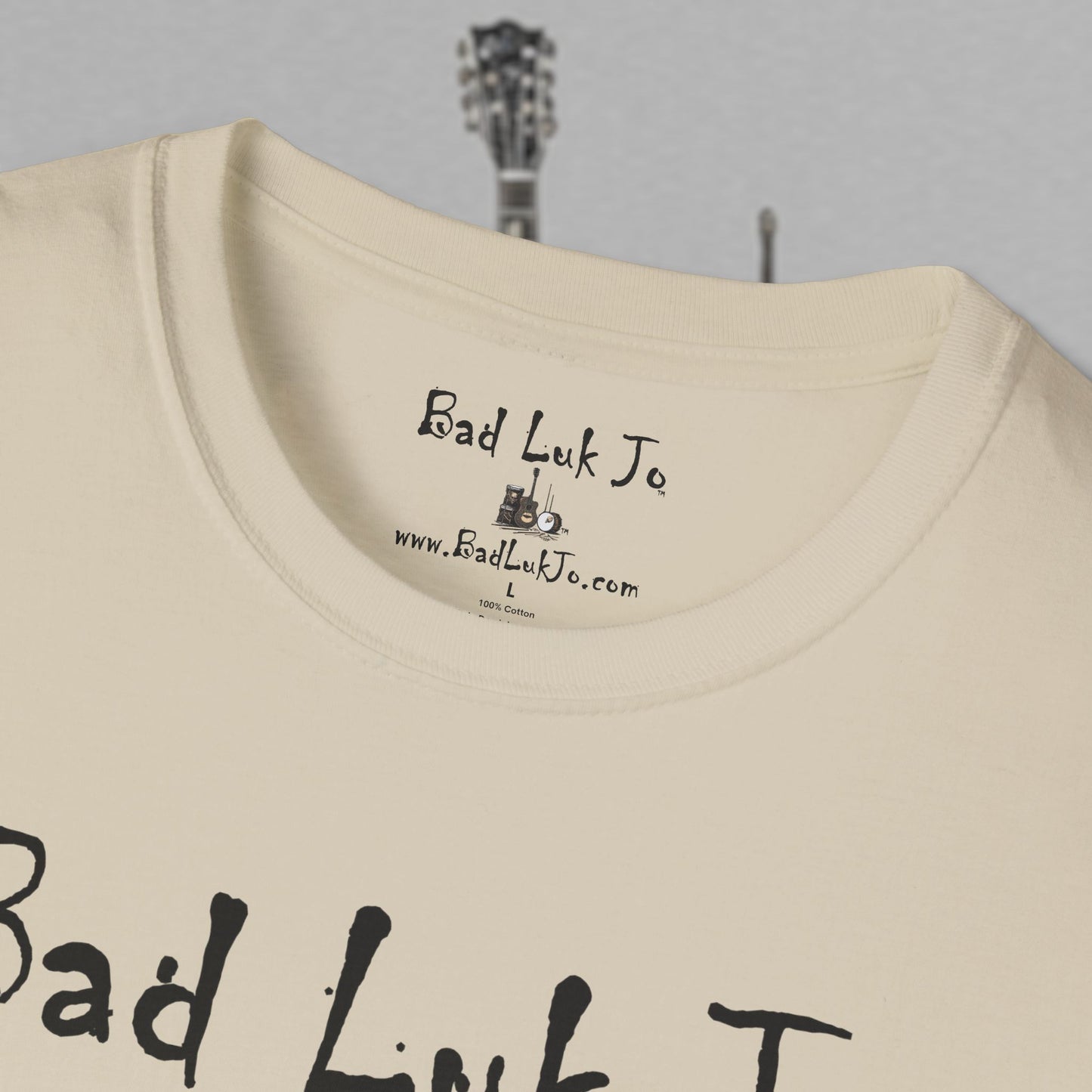 Bad Luk Jo Coffee "There's Good Luk in Every Cup" with Coffee Cup - Unisex Softstyle T-Shirt - FREE ECONOMY SHIPPING