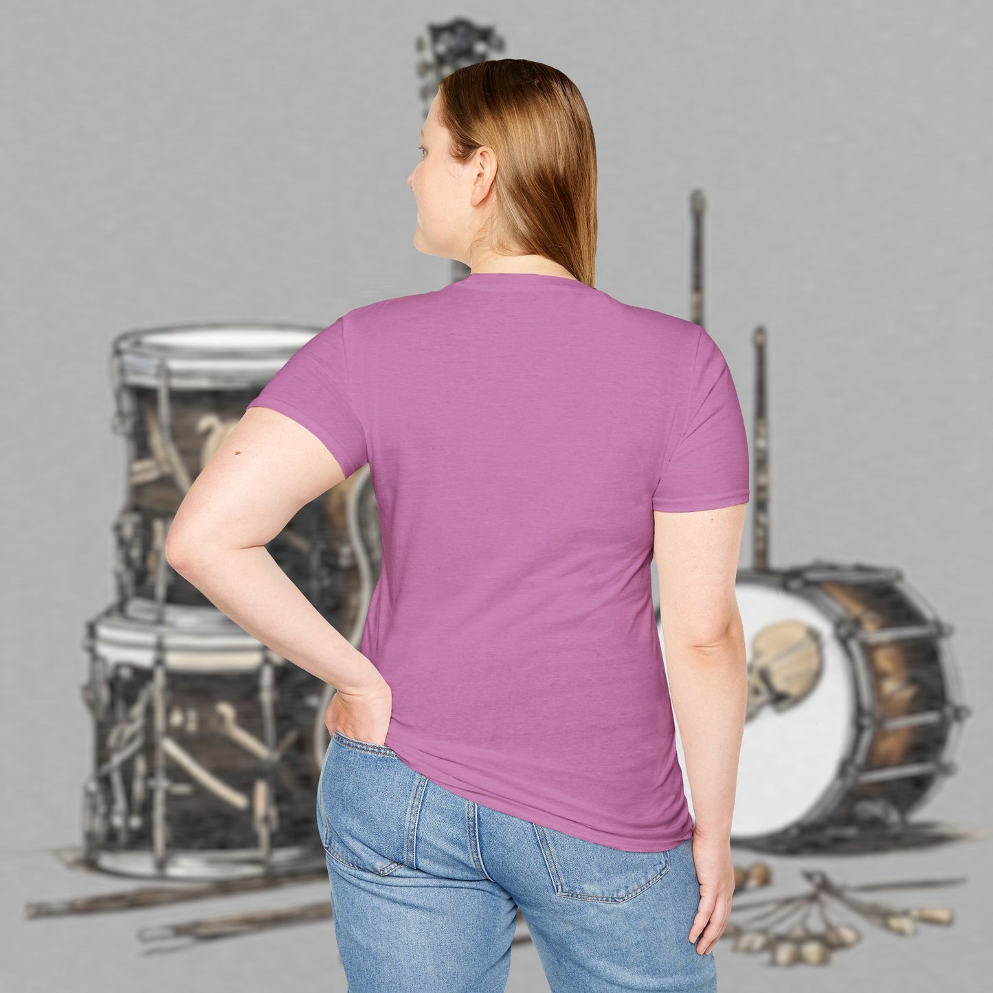 Bad Luk Jo "Guitar Man" T-Shirt - No Printing on Back - Unisex Softstyle T-Shirt - Perfect for Musicians and Music Lovers - FREE ECONOMY SHIPPING