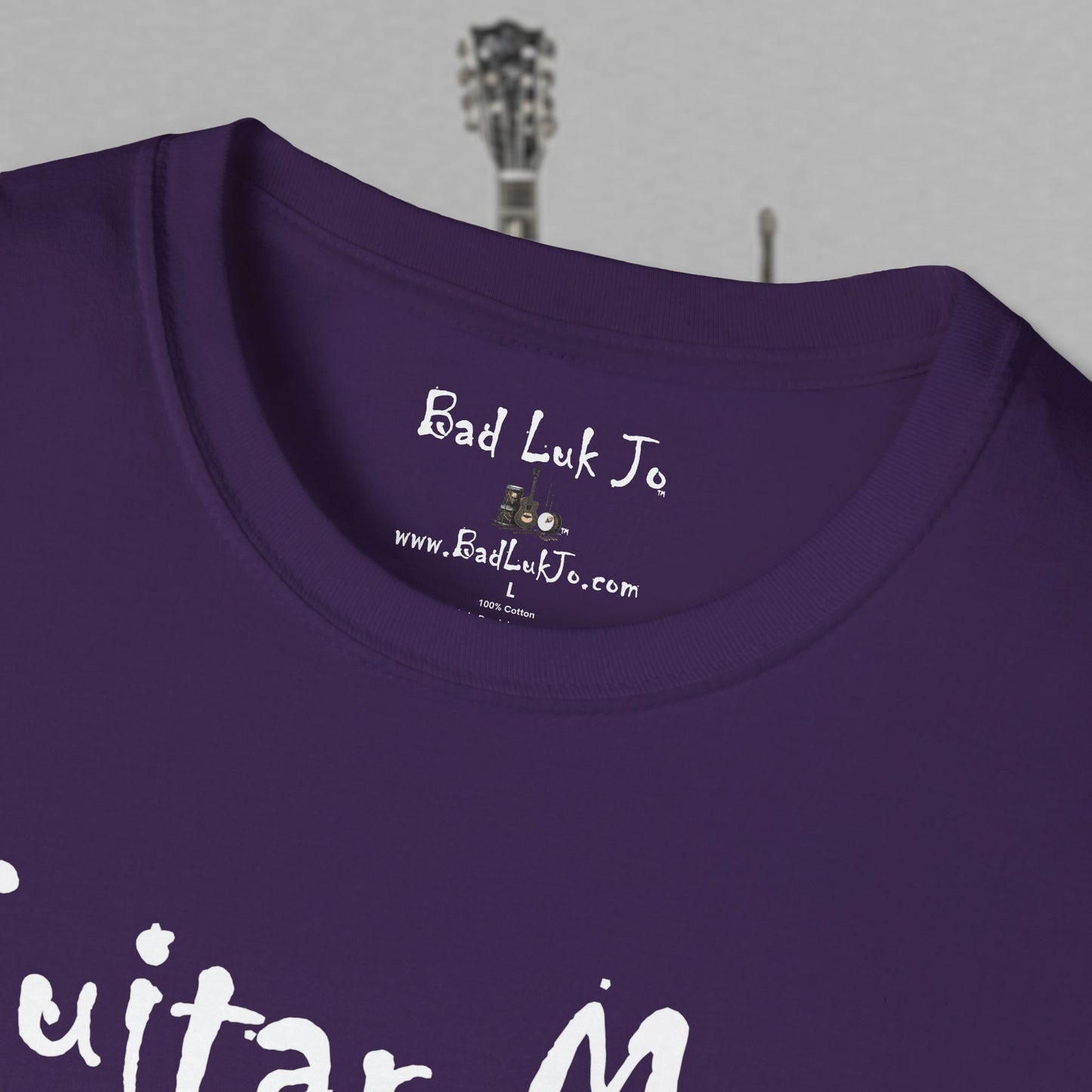 Bad Luk Jo "Guitar Man" T-Shirt - No Printing on Back - Unisex Softstyle T-Shirt - Perfect for Musicians and Music Lovers - FREE ECONOMY SHIPPING