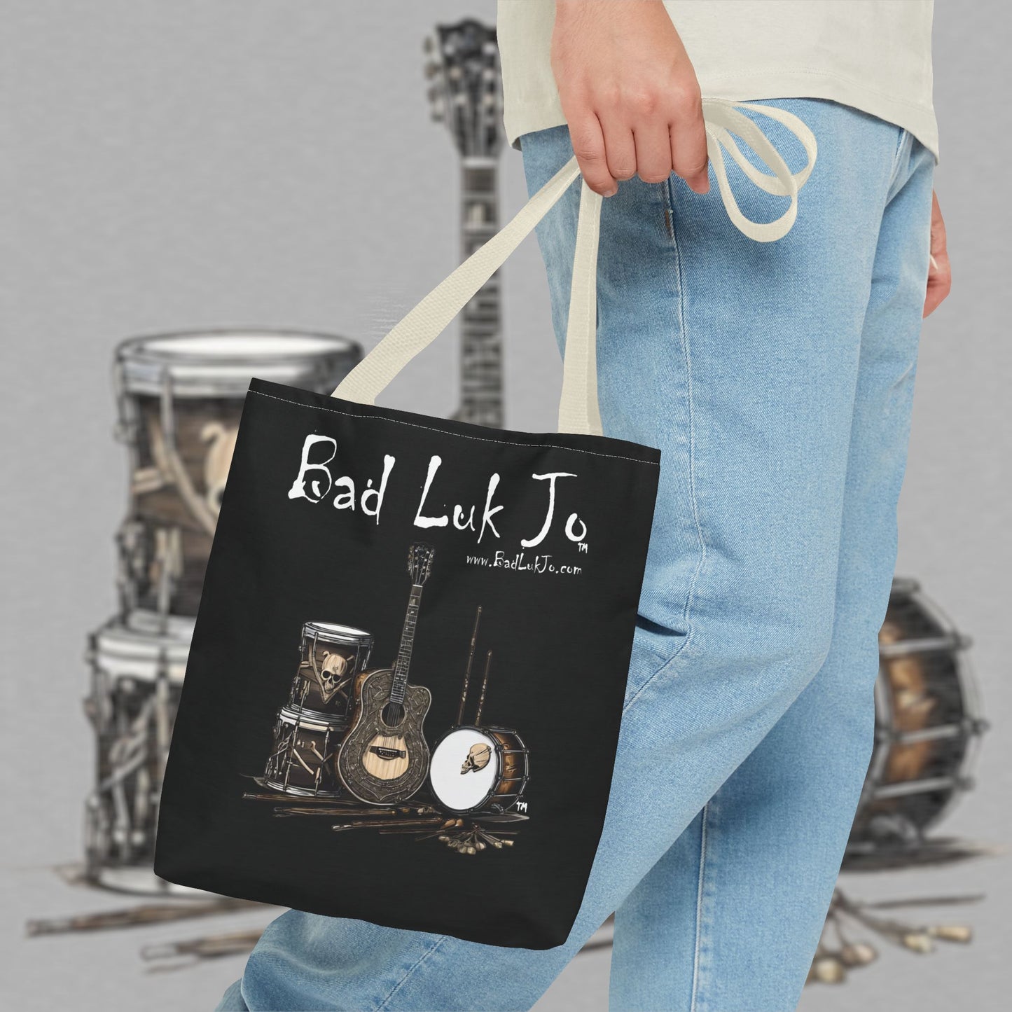 Bad Luk Jo Tote Bag - (Black) Perfect for Musicians and Music Lovers - FREE ECONOMY SHIPPING