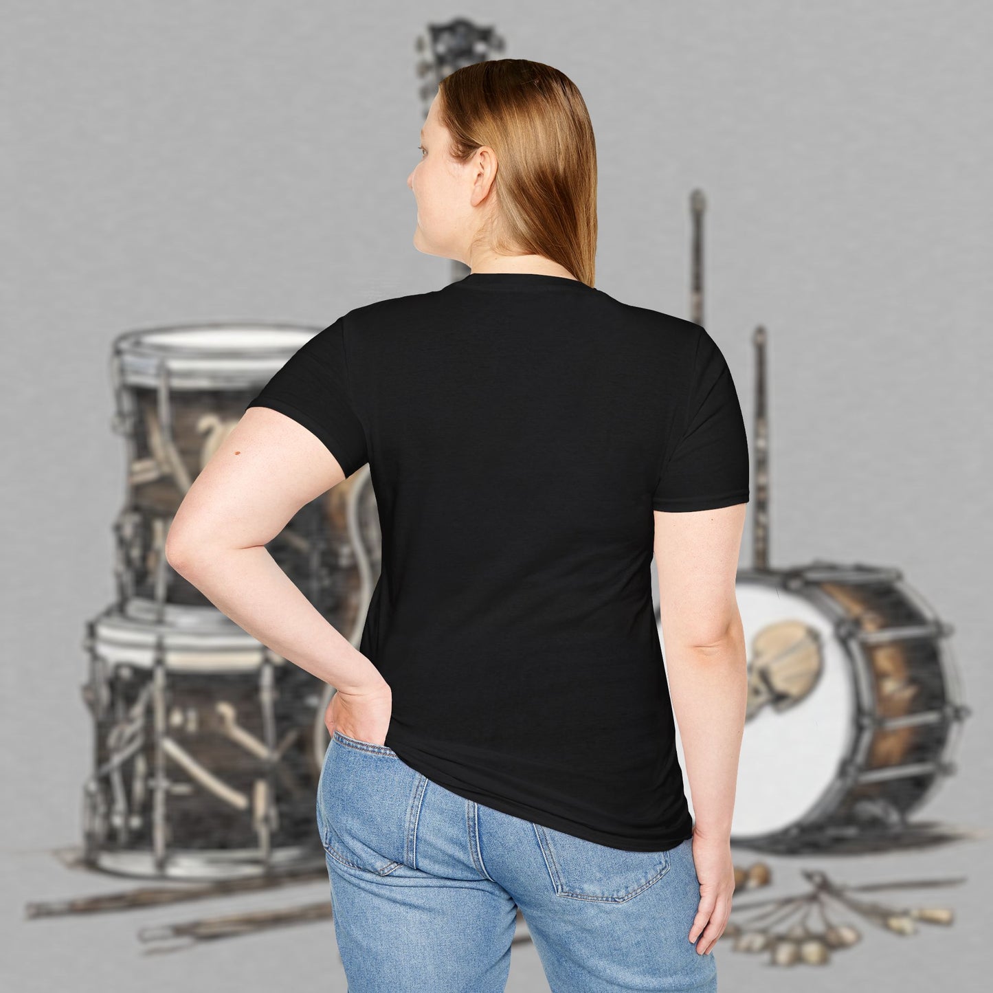 Bad Luk Jo "Guitar Man" T-Shirt - No Printing on Back - Unisex Softstyle T-Shirt - Perfect for Musicians and Music Lovers - FREE ECONOMY SHIPPING