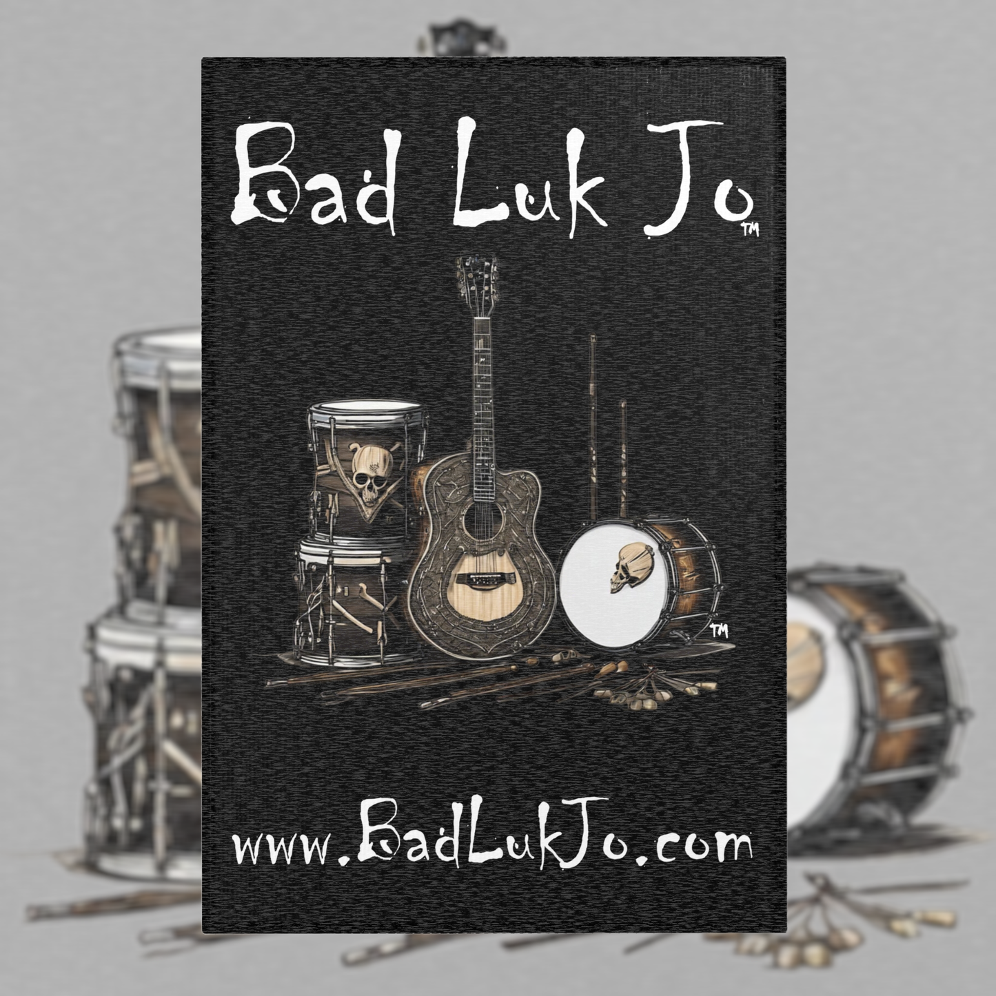 Bad Luk Jo Musical Instruments Area Rug - Perfect for Music Lovers and Home Decor - Black - FREE SHIPPING*