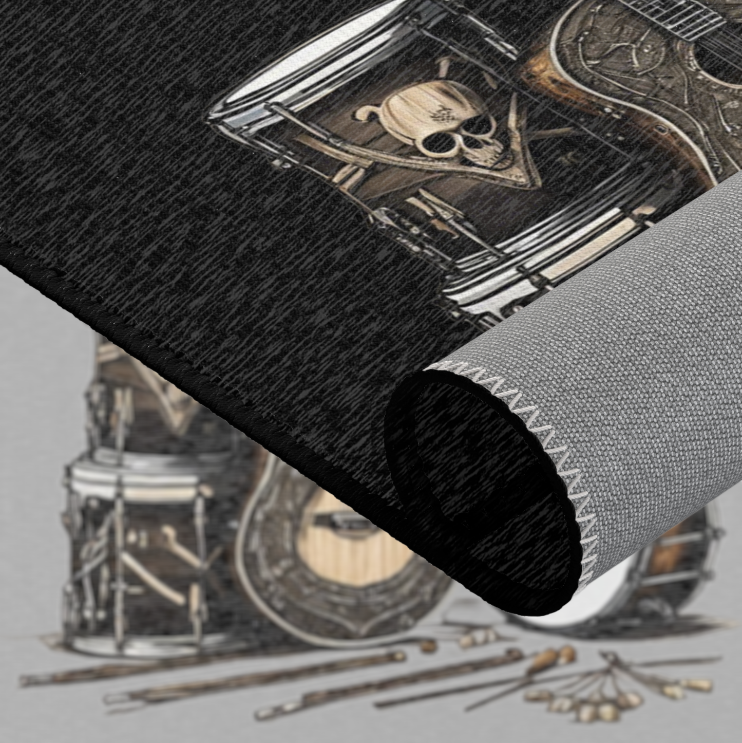Bad Luk Jo Musical Instruments Area Rug - Perfect for Music Lovers and Home Decor - Black - FREE SHIPPING*