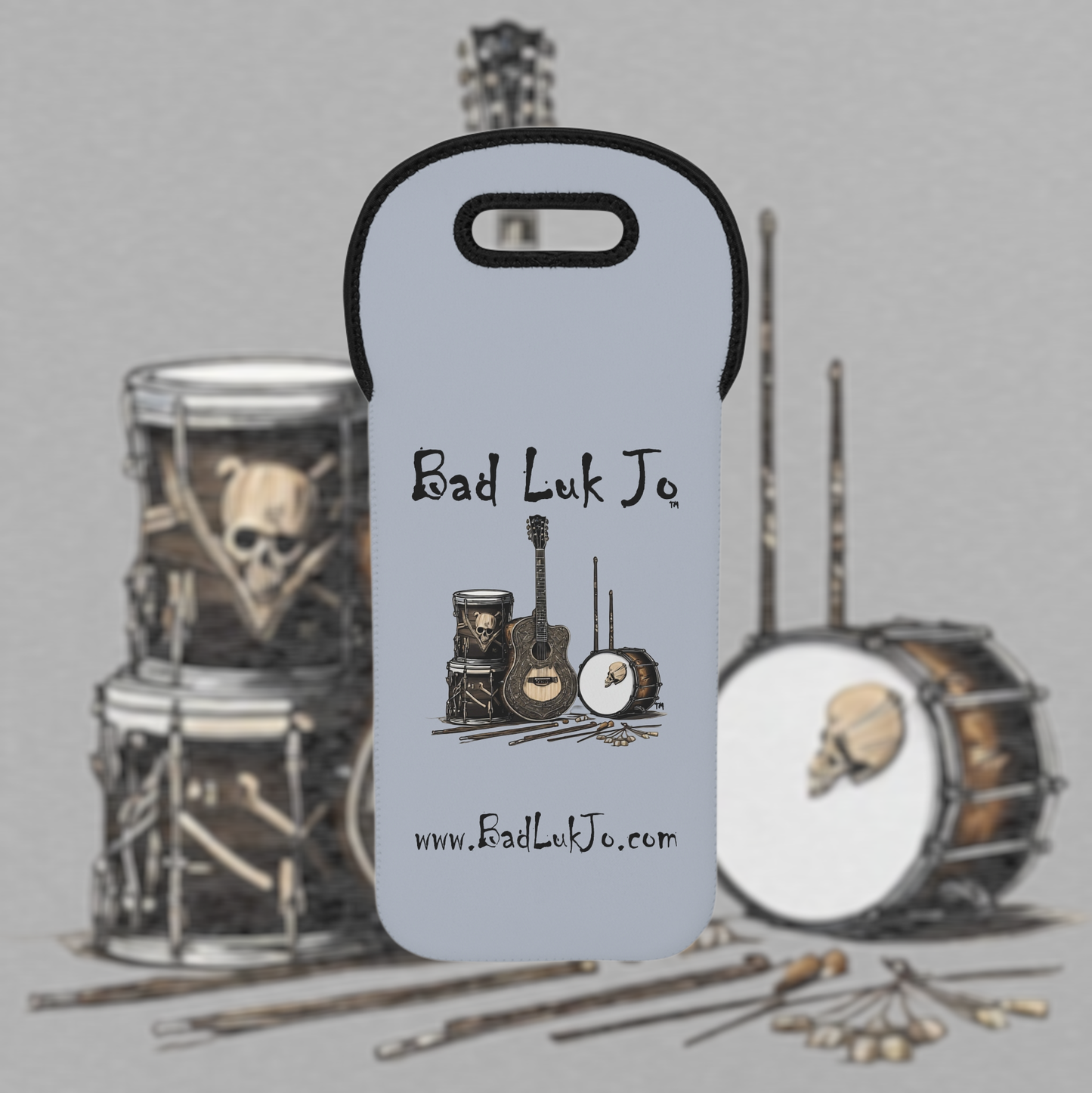 Bad Luk Jo Wine Tote Bag (Grey) - Perfect for Wine Lovers and Gifts - FREE STANDARD SHIPPING