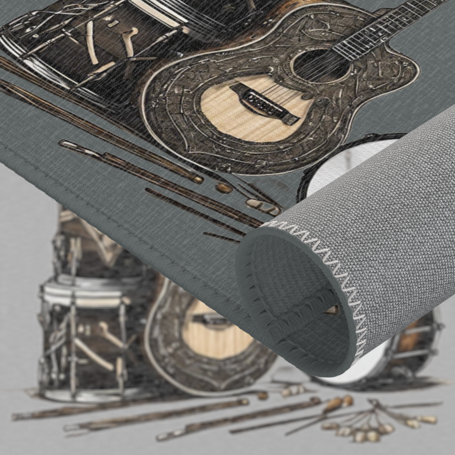 Bad Luk Jo Entry/Area Rug (Grey) 36"x 24" - Perfect for Music Lovers and Home Decor - FREE ECONOMY SHIPPING
