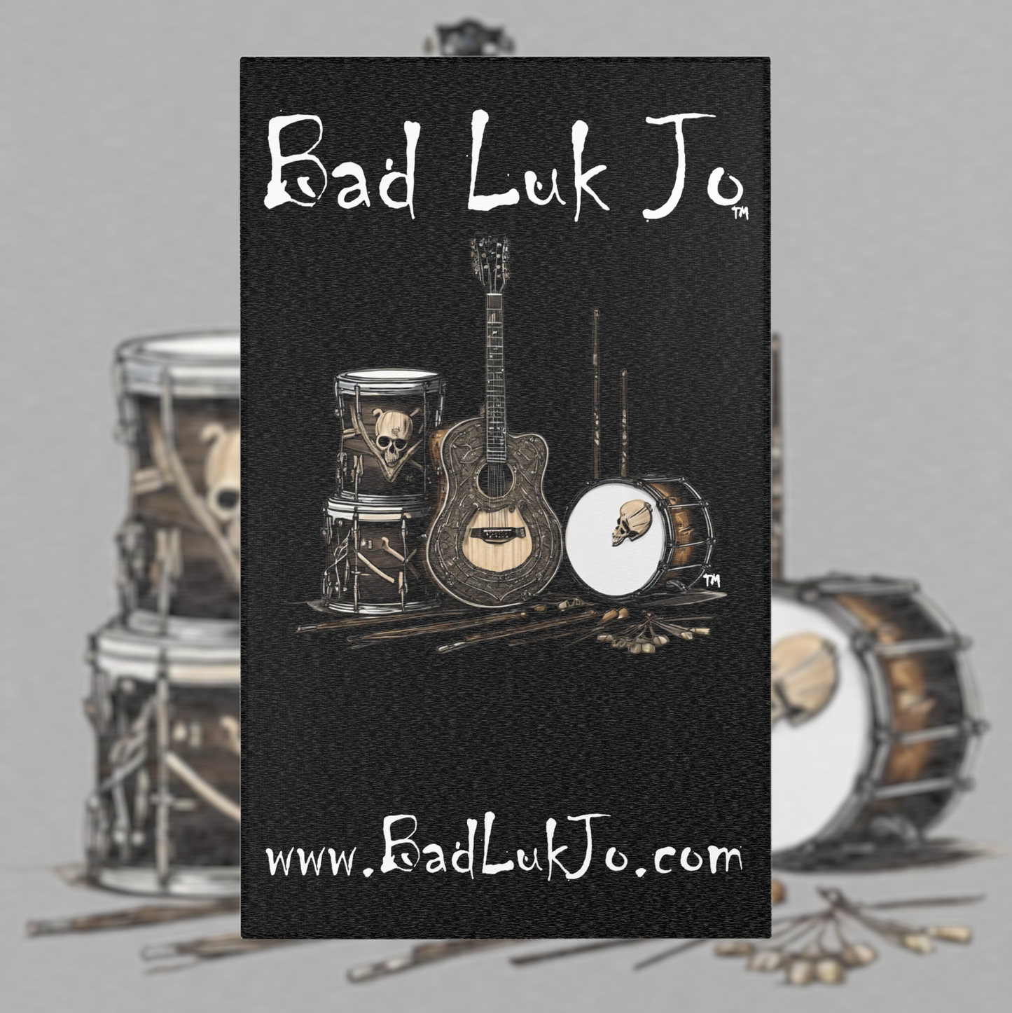 Bad Luk Jo Musical Instruments Area Rug - Perfect for Music Lovers and Home Decor - Black - FREE SHIPPING*