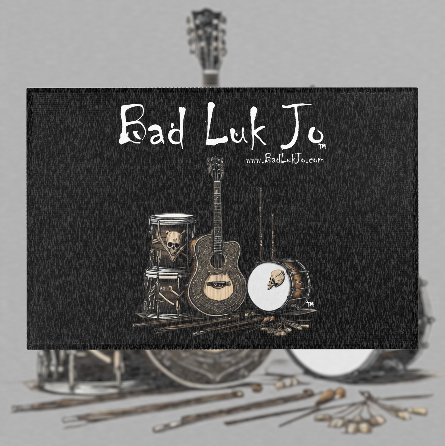 Bad Luk Jo Entry/Area Rug (Black) 36"x 24" - Perfect for Music Lovers and Home Decor - FREE ECONOMY SHIPPING