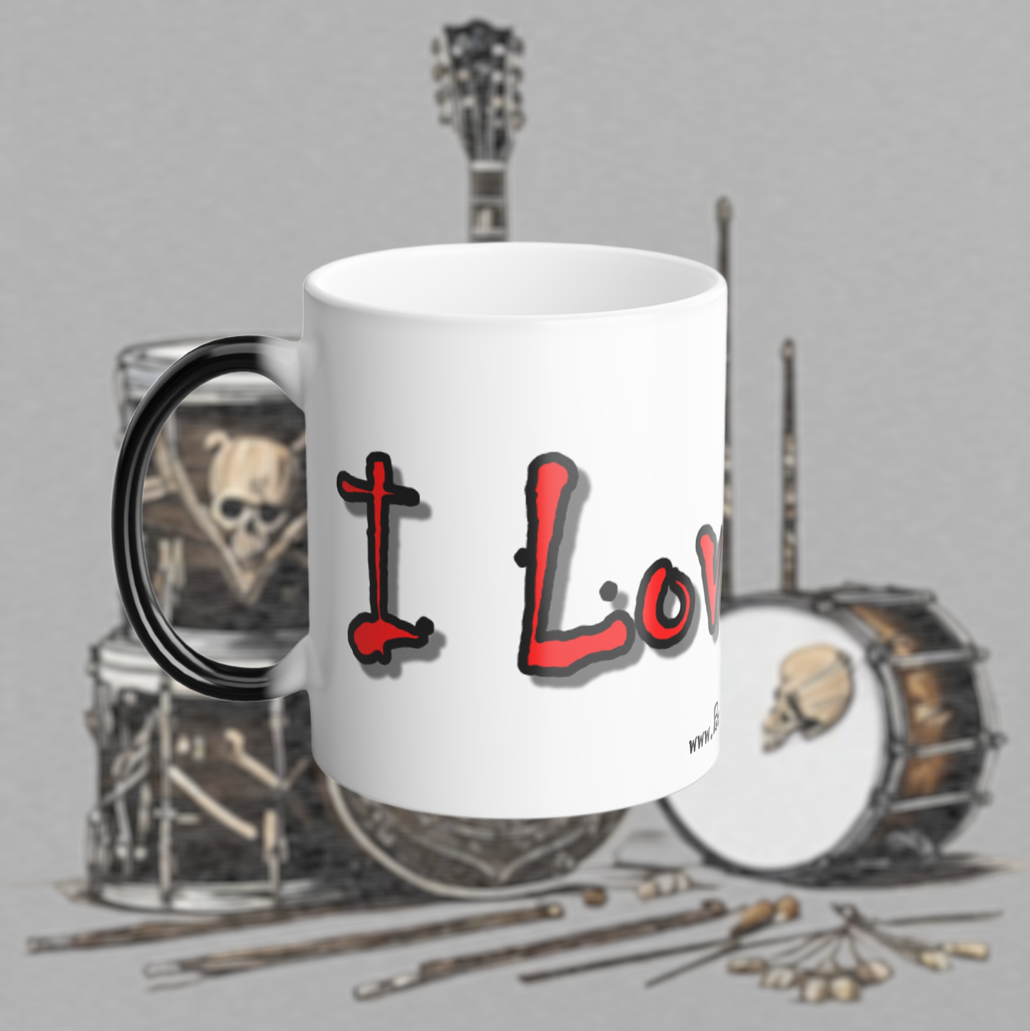 "I Love You" Color Morphing Mug - Unique Heat Changing Coffee Cup - Changes from Black to "I Love You" Design When Warm - Perfect for Valentine's Day or Anniversary - FREE ECONOMY SHIPPING