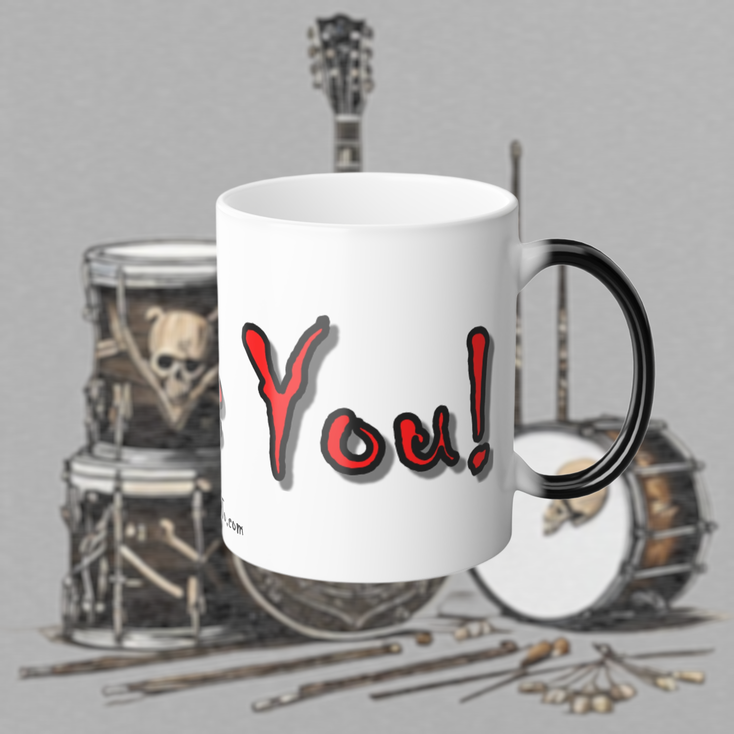 "I Love You" Color Morphing Mug - Unique Heat Changing Coffee Cup - Changes from Black to "I Love You" Design When Warm - Perfect for Valentine's Day or Anniversary - FREE ECONOMY SHIPPING