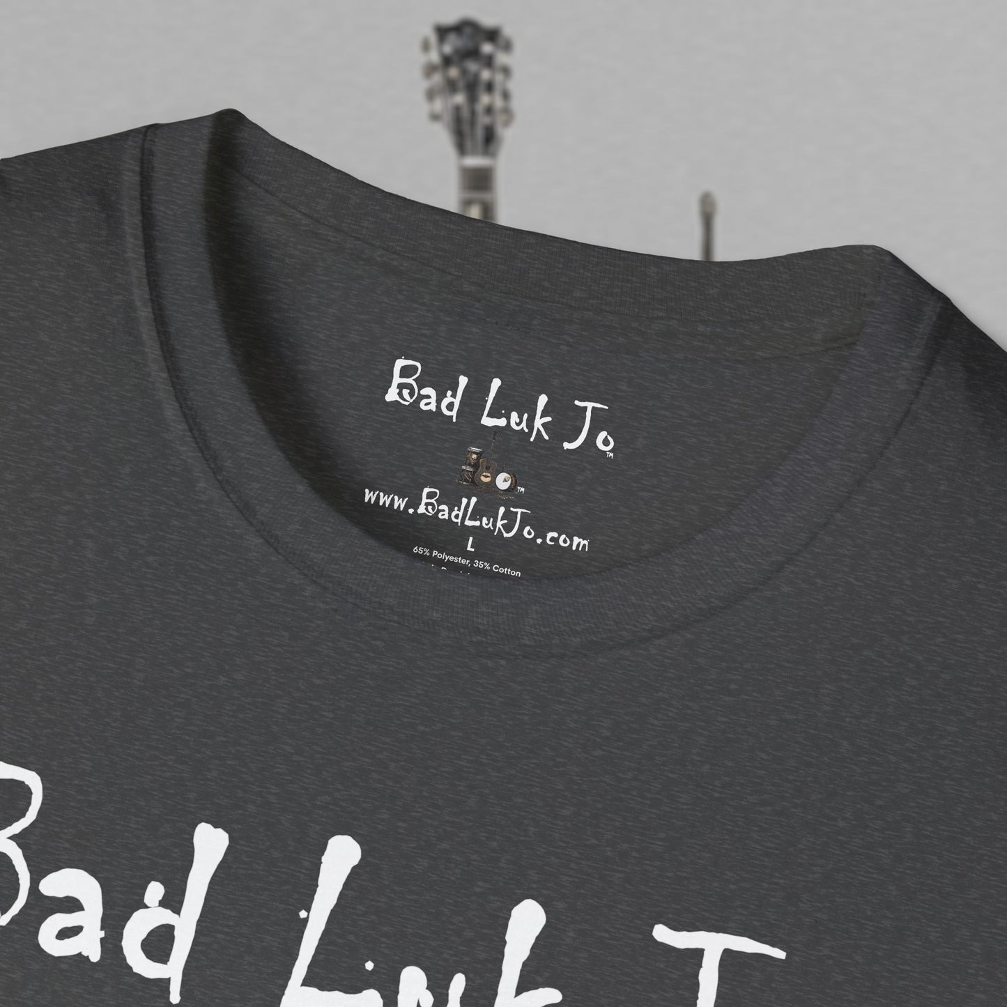Bad Luk Jo Coffee "There's Good Luk in Every Cup" with Coffee Cup - Unisex Softstyle T-Shirt - FREE ECONOMY SHIPPING