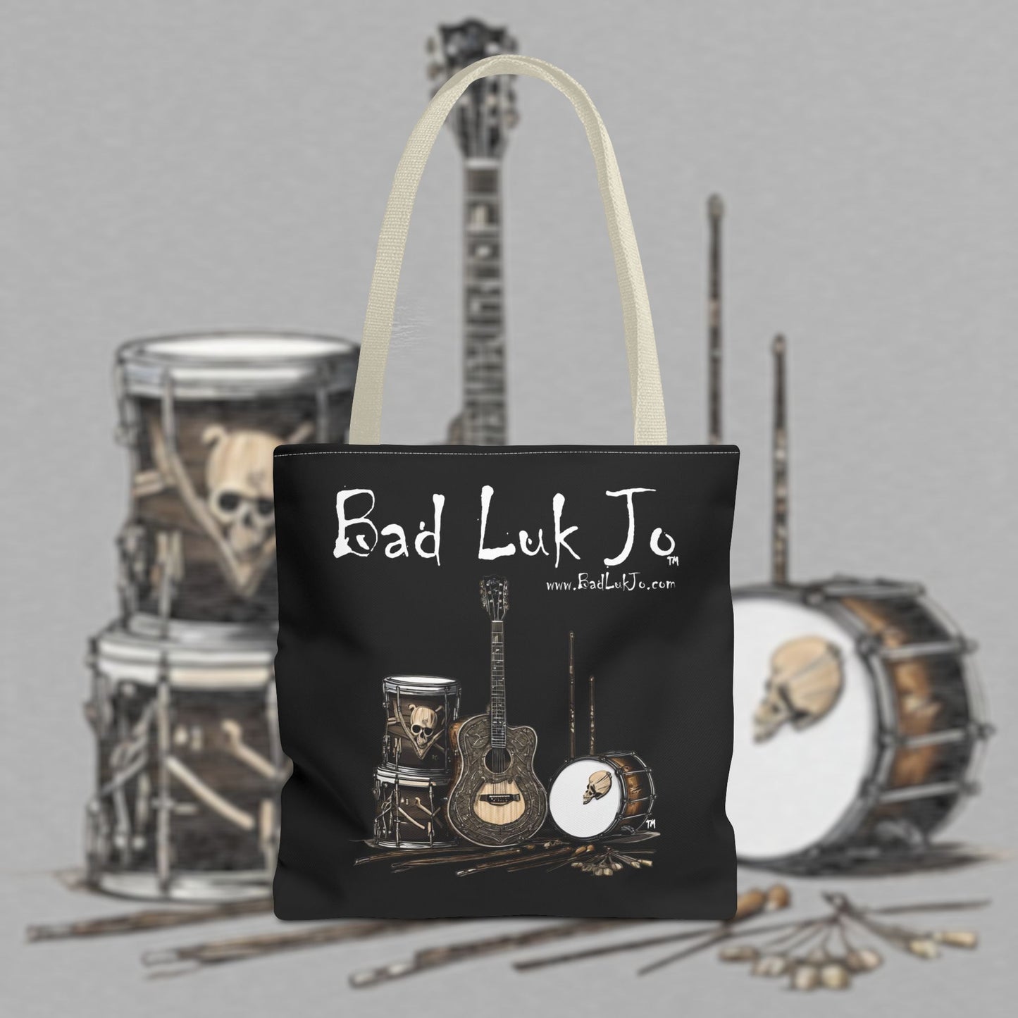 Bad Luk Jo Tote Bag - (Black) Perfect for Musicians and Music Lovers - FREE ECONOMY SHIPPING