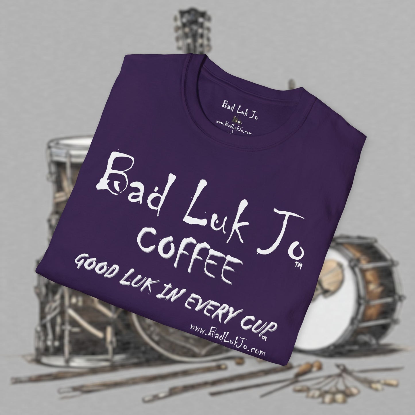 Bad Luk Jo Coffee "Good Luk in Every Cup" Unisex Softstyle T-Shirt - FREE ECONOMY SHIPPING