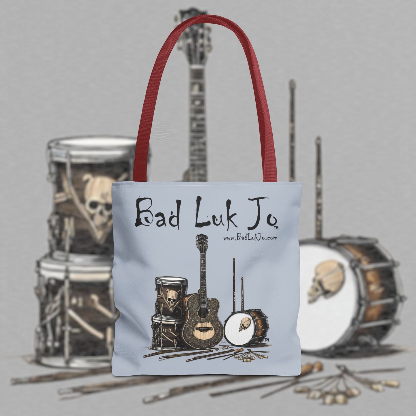 Bad Luk Jo Tote Bag - (Grey) Perfect for Musicians and Music Lovers - FREE ECONOMY SHIPPING
