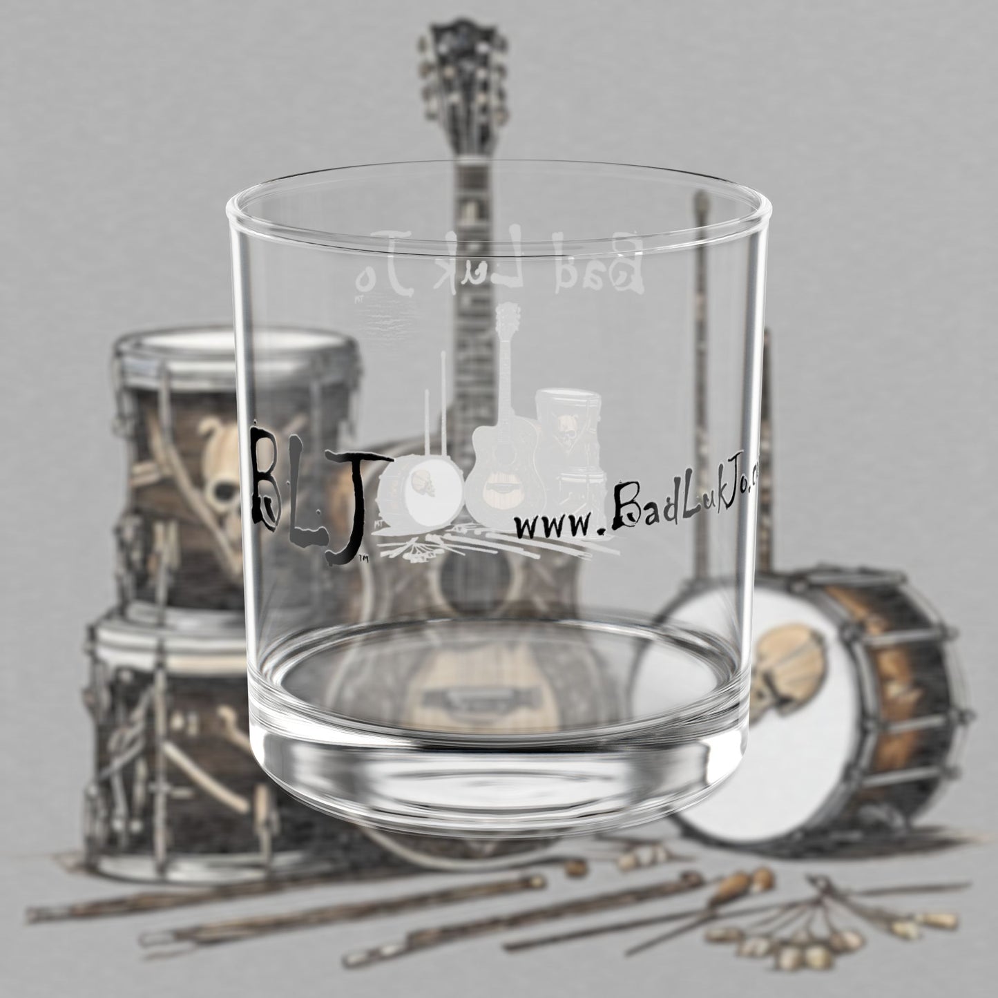 Bad Luk Jo - Rocks Glass / Whiskey Glass - 10oz Tumbler - FREE ECONOMY SHIPPING