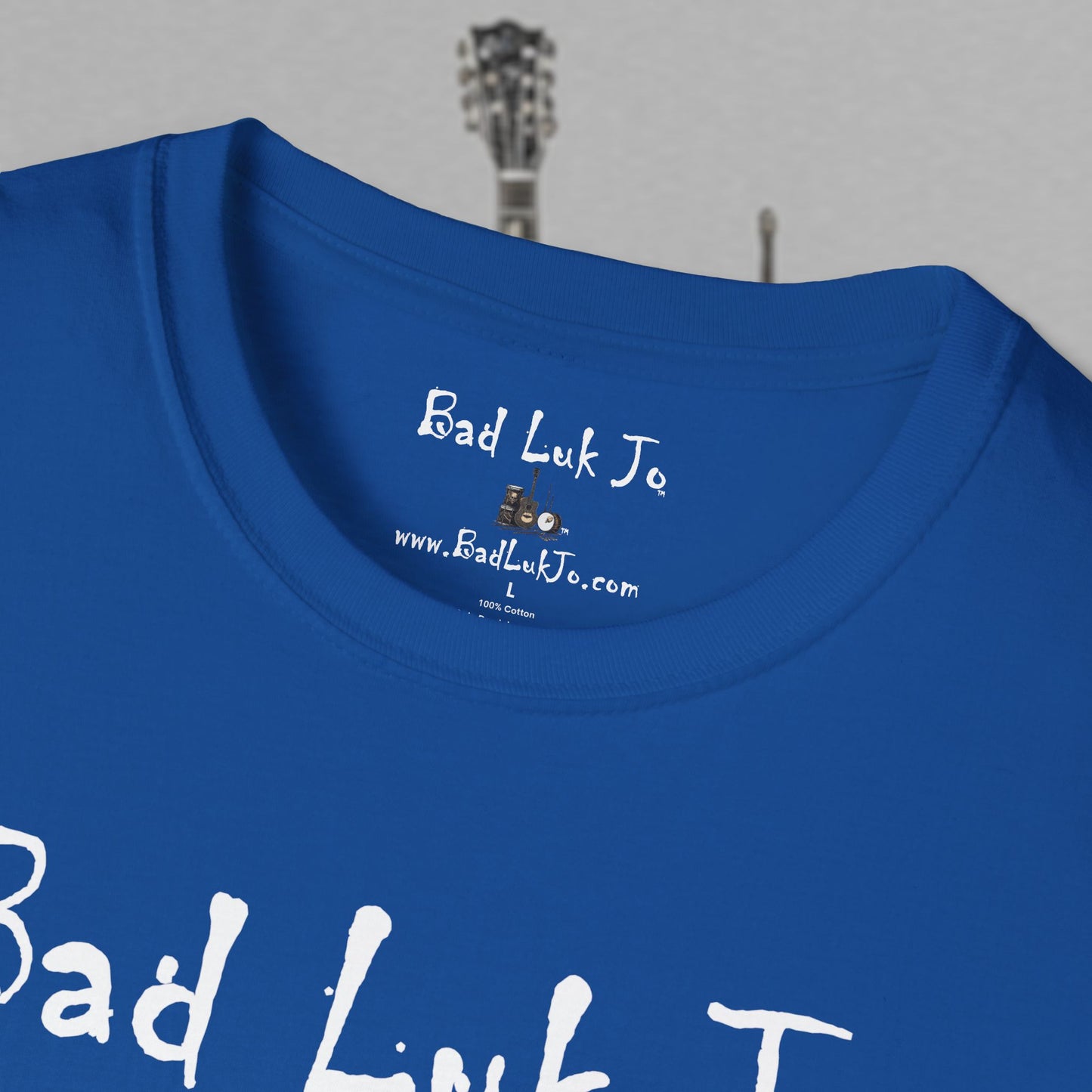 Bad Luk Jo Coffee "There's Good Luk in Every Cup" with Coffee Cup - Unisex Softstyle T-Shirt - FREE ECONOMY SHIPPING