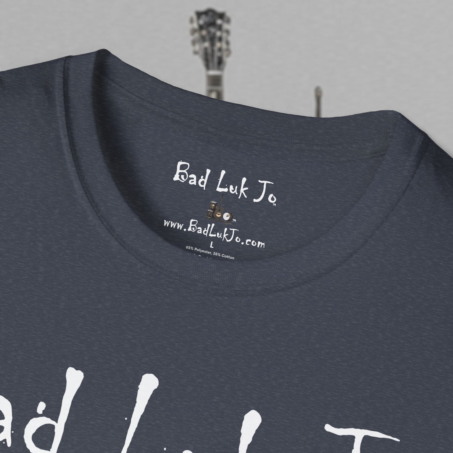 Bad Luk Jo Coffee "Good Luk in Every Cup" T-Shirt - with Website on Back - Unisex Softstyle T-Shirt - FREE ECONOMY SHIPPING
