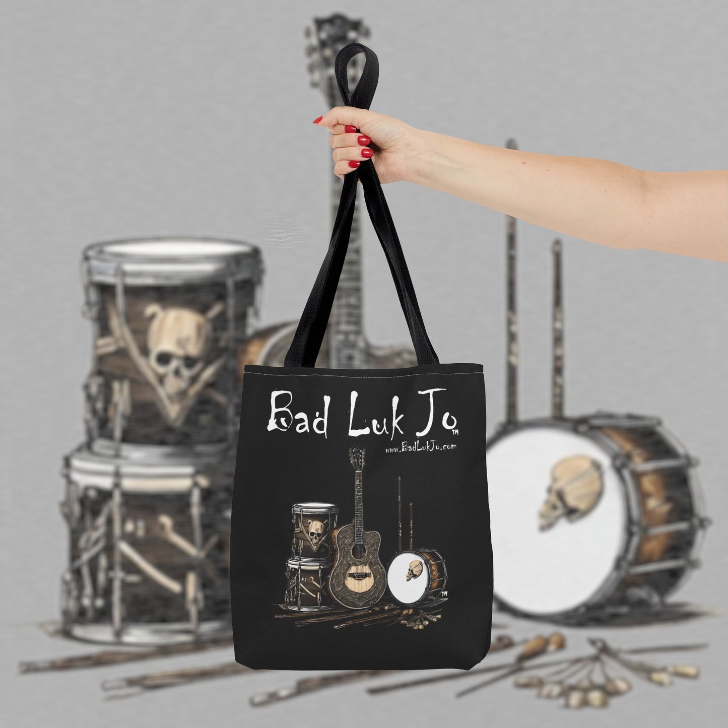 Bad Luk Jo Tote Bag - (Black) Perfect for Musicians and Music Lovers - FREE ECONOMY SHIPPING