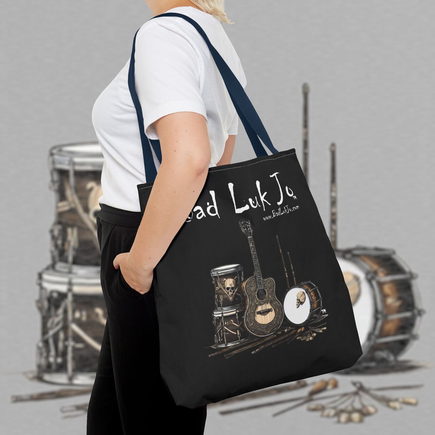Bad Luk Jo Tote Bag - (Black) Perfect for Musicians and Music Lovers - FREE ECONOMY SHIPPING