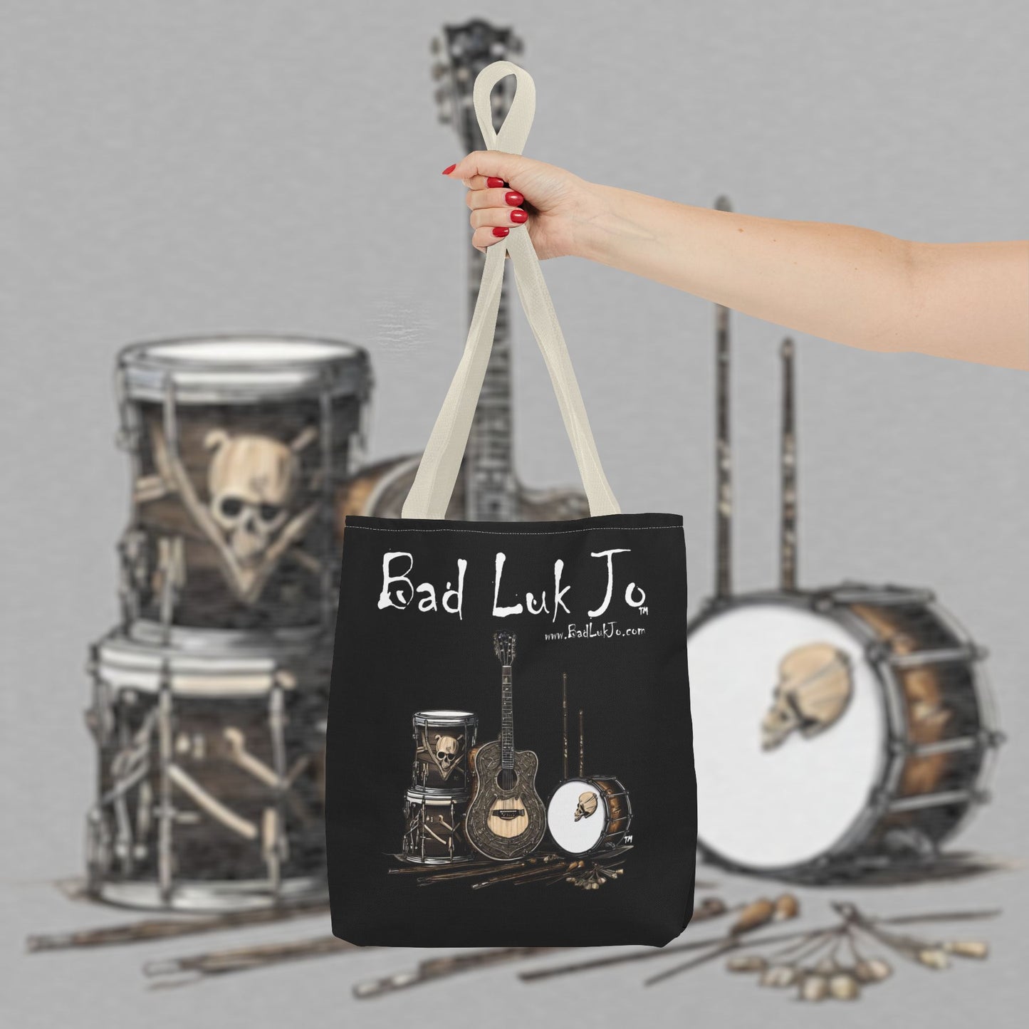 Bad Luk Jo Tote Bag - (Black) Perfect for Musicians and Music Lovers - FREE ECONOMY SHIPPING