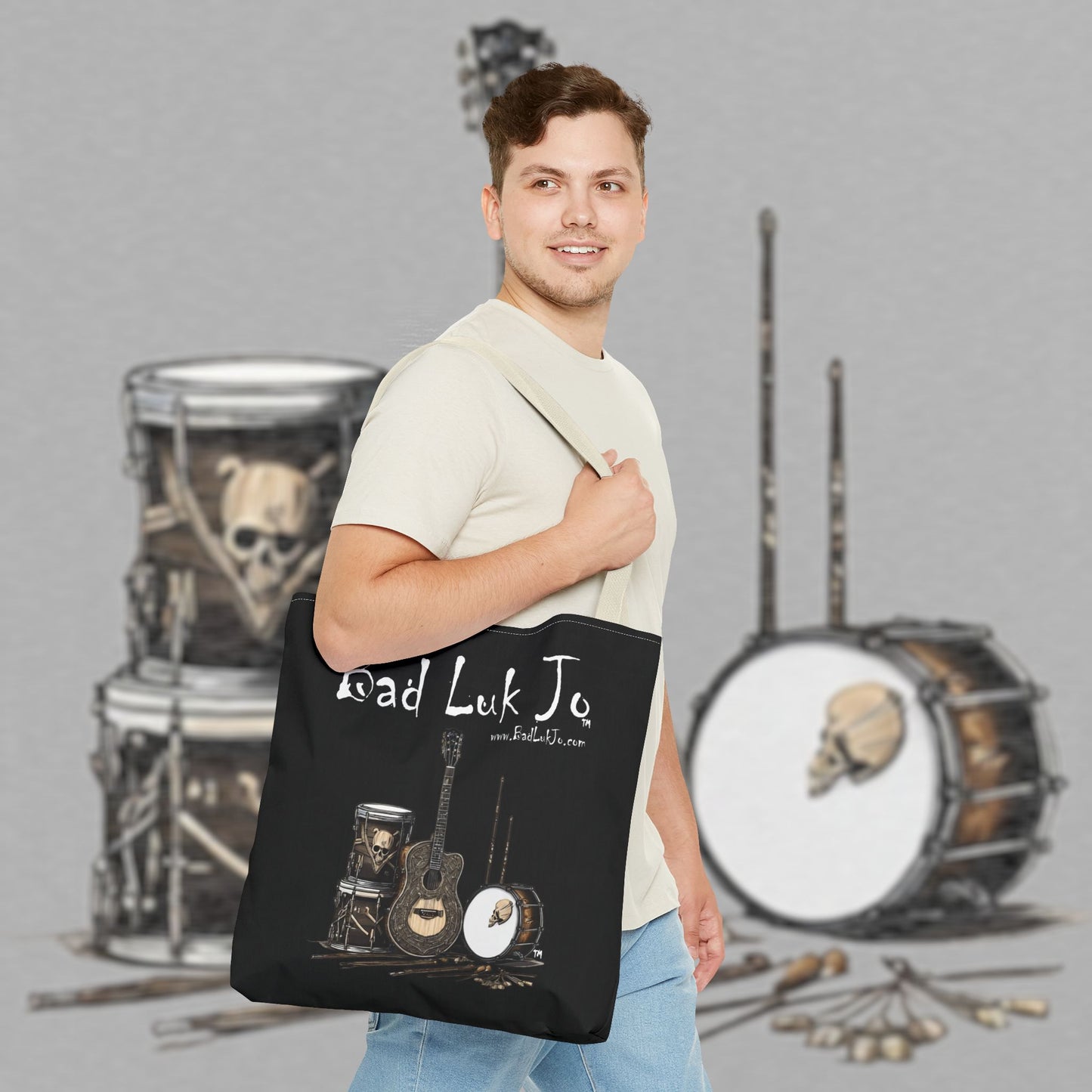 Bad Luk Jo Tote Bag - (Black) Perfect for Musicians and Music Lovers - FREE ECONOMY SHIPPING