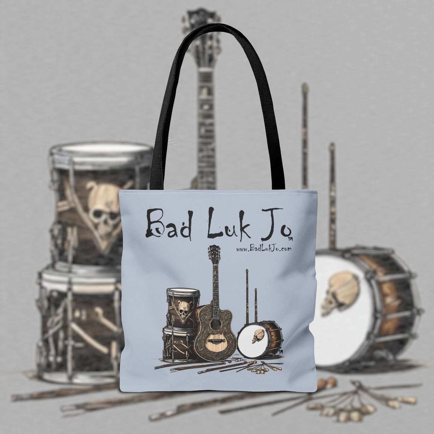 Bad Luk Jo Tote Bag - (Grey) Perfect for Musicians and Music Lovers - FREE ECONOMY SHIPPING